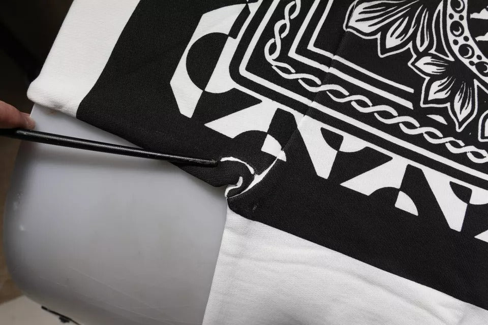 Dolce & Gabbana White Black Printed Cotton Sweatshirt Sweater | Regal Royce