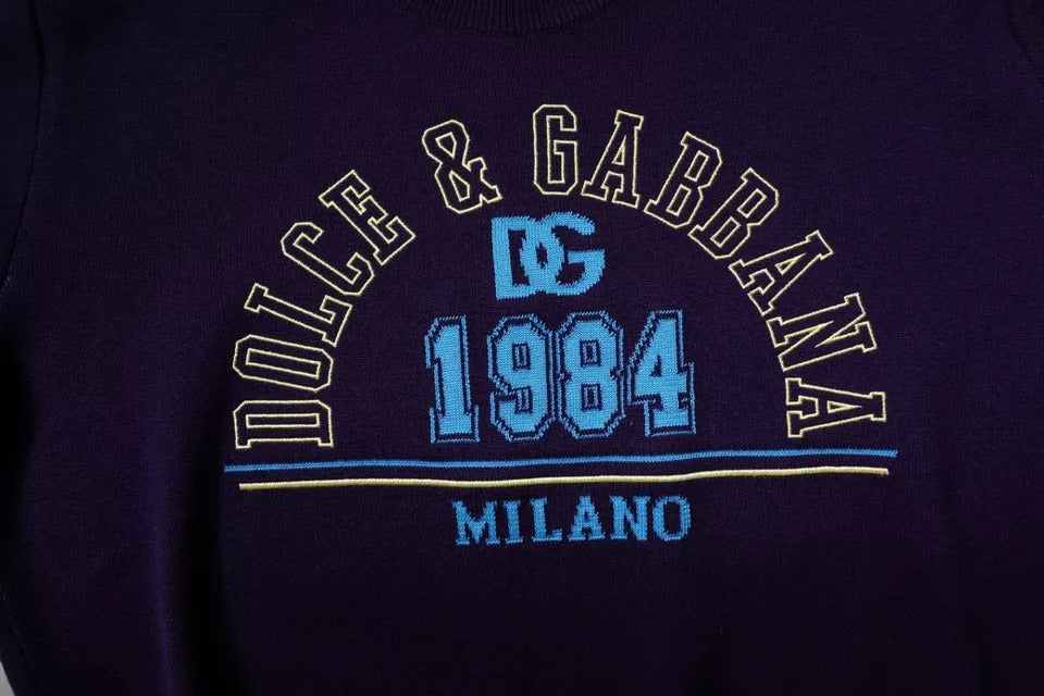 Dolce & Gabbana Blue 1984 Milano CrewNeck Sweatshirt Sweater | Regal Royce