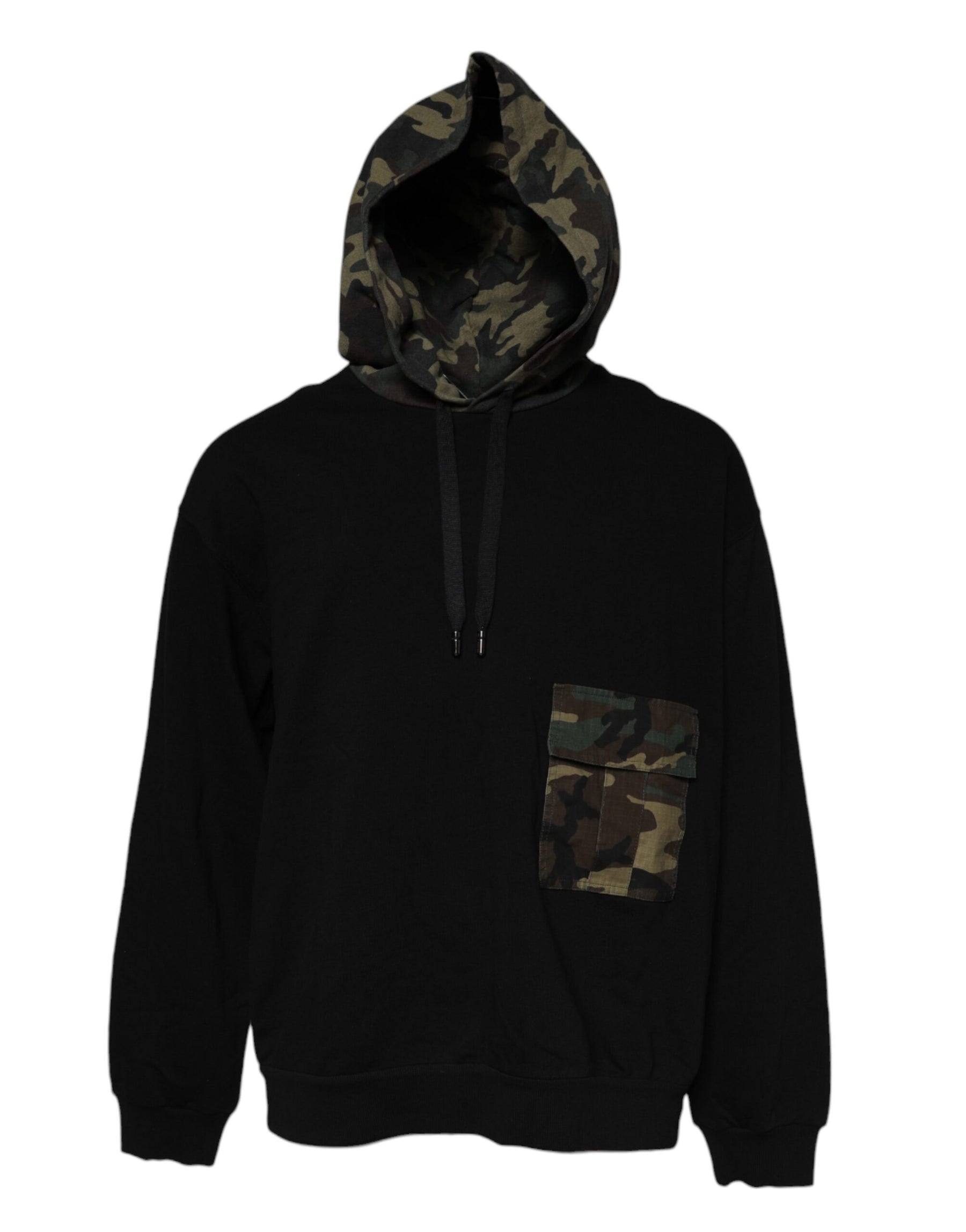 Dolce & Gabbana Black Camouflage Hooded Sweatshirt Sweater | Regal Royce