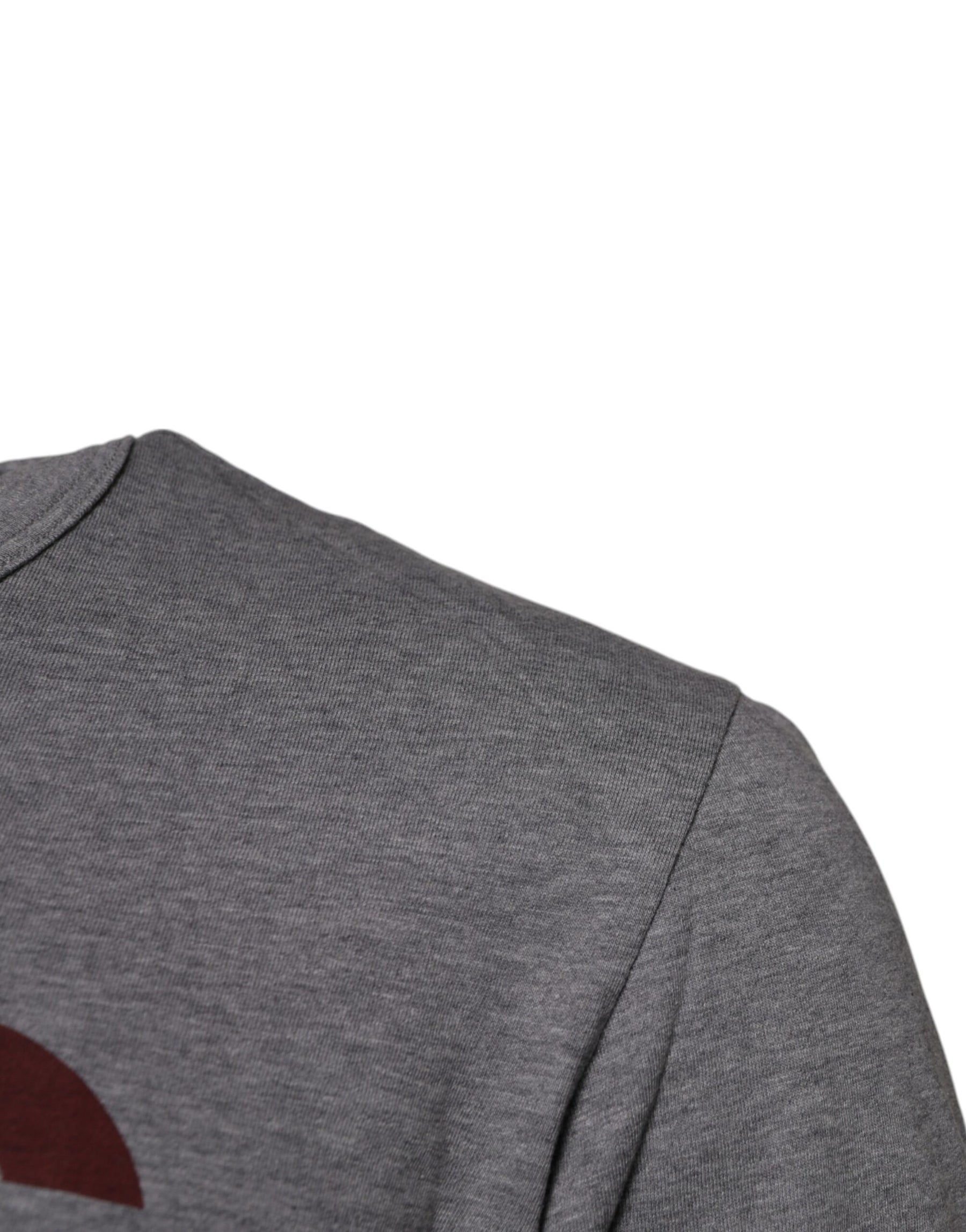 Dolce & Gabbana Gray Logo Print Cotton Crew Neck Men T-shirt | Regal Royce