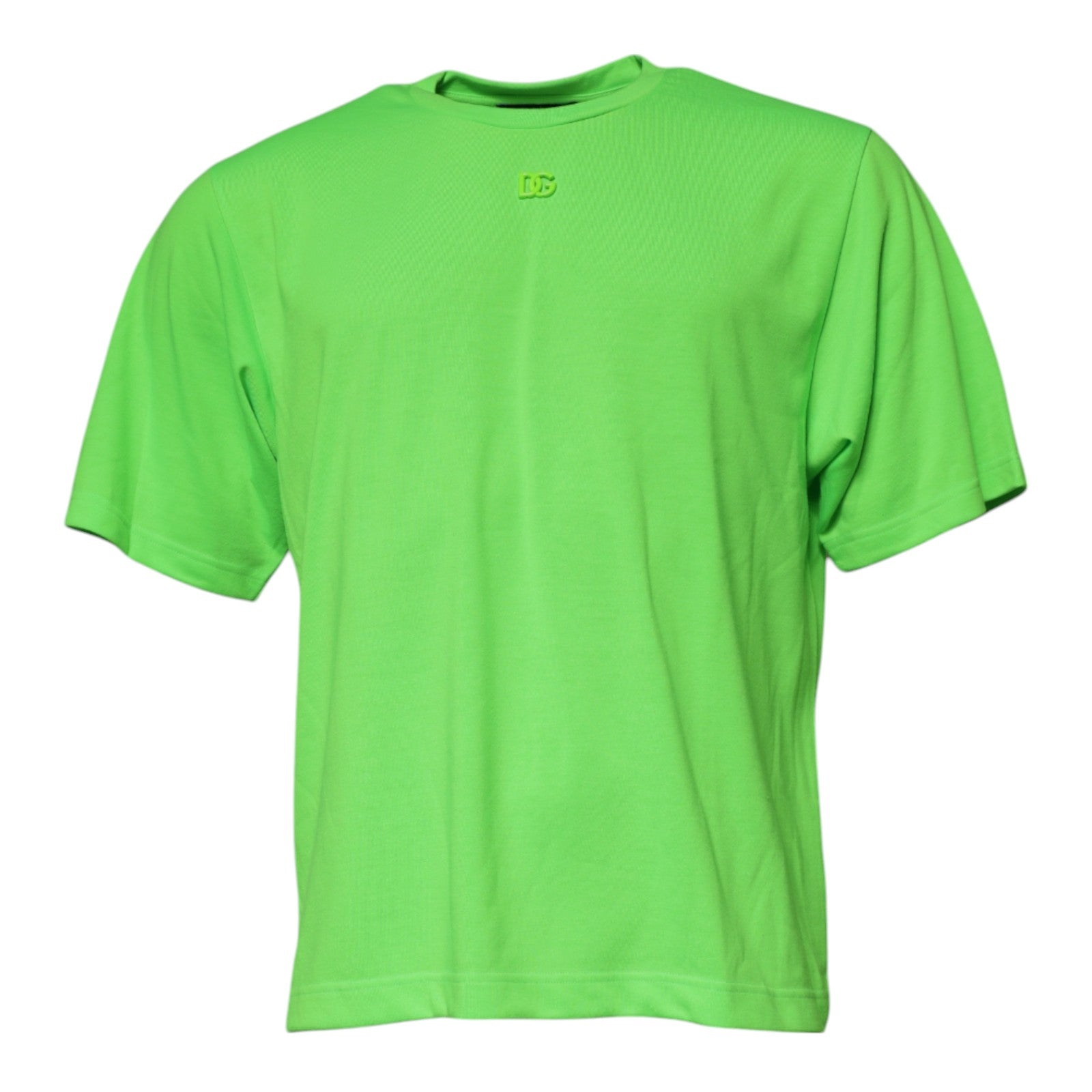 Dolce & Gabbana Green Logo Polyester Crew Neck T-shirt | Regal Royce