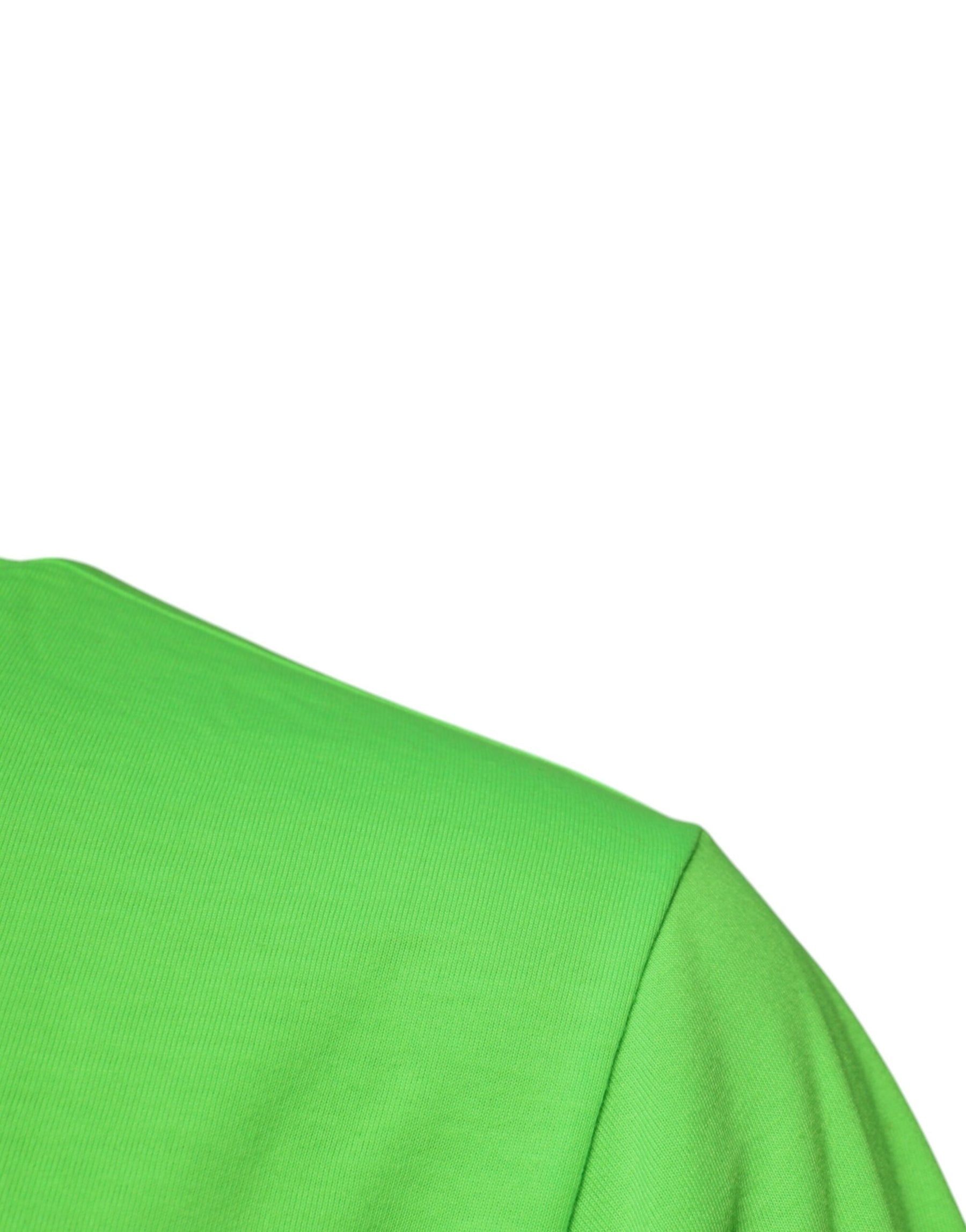 Dolce & Gabbana Green Logo Polyester Crew Neck T-shirt | Regal Royce