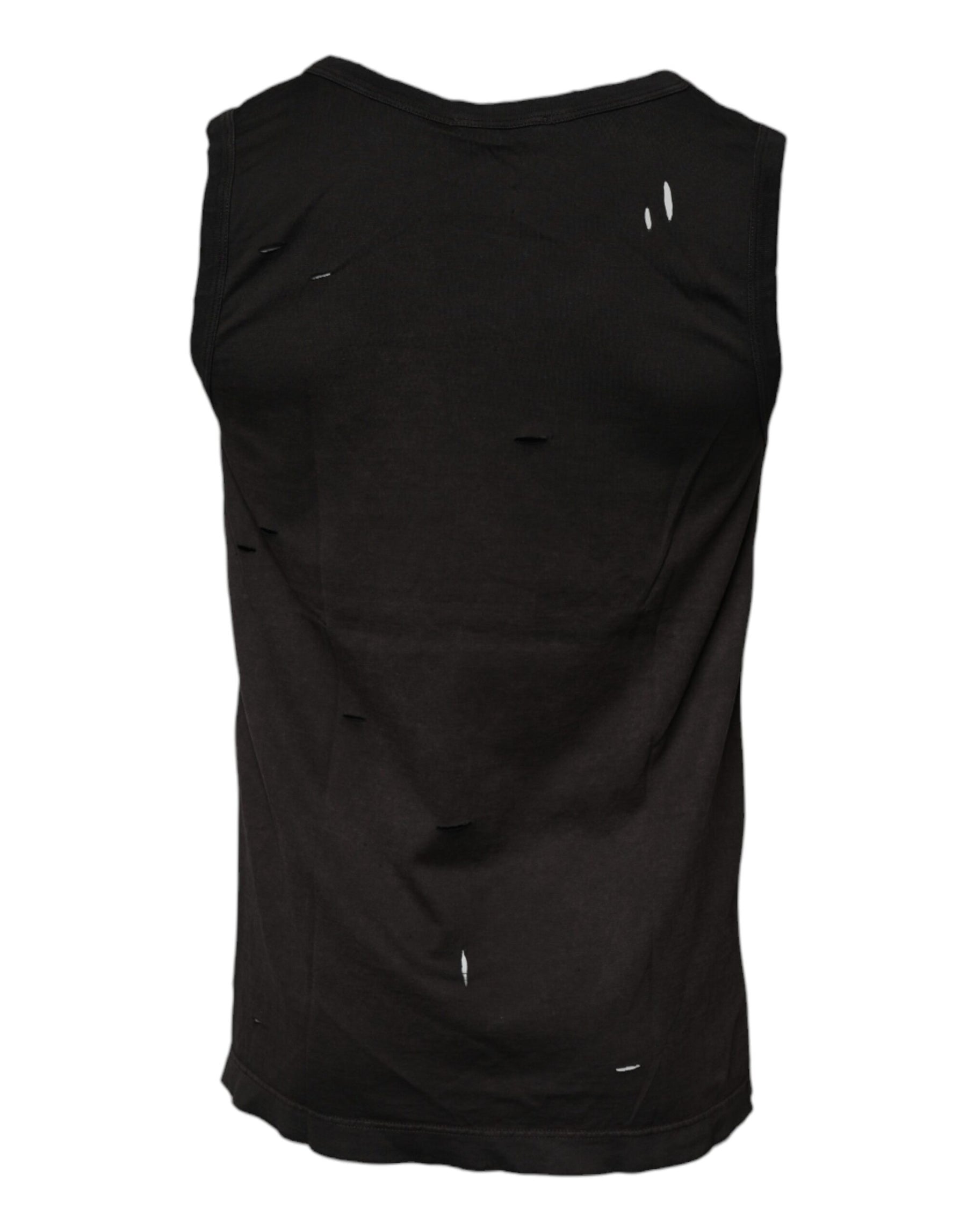 Dolce & Gabbana Black Sleeveless Round Neck Tank T-shirt | Regal Royce