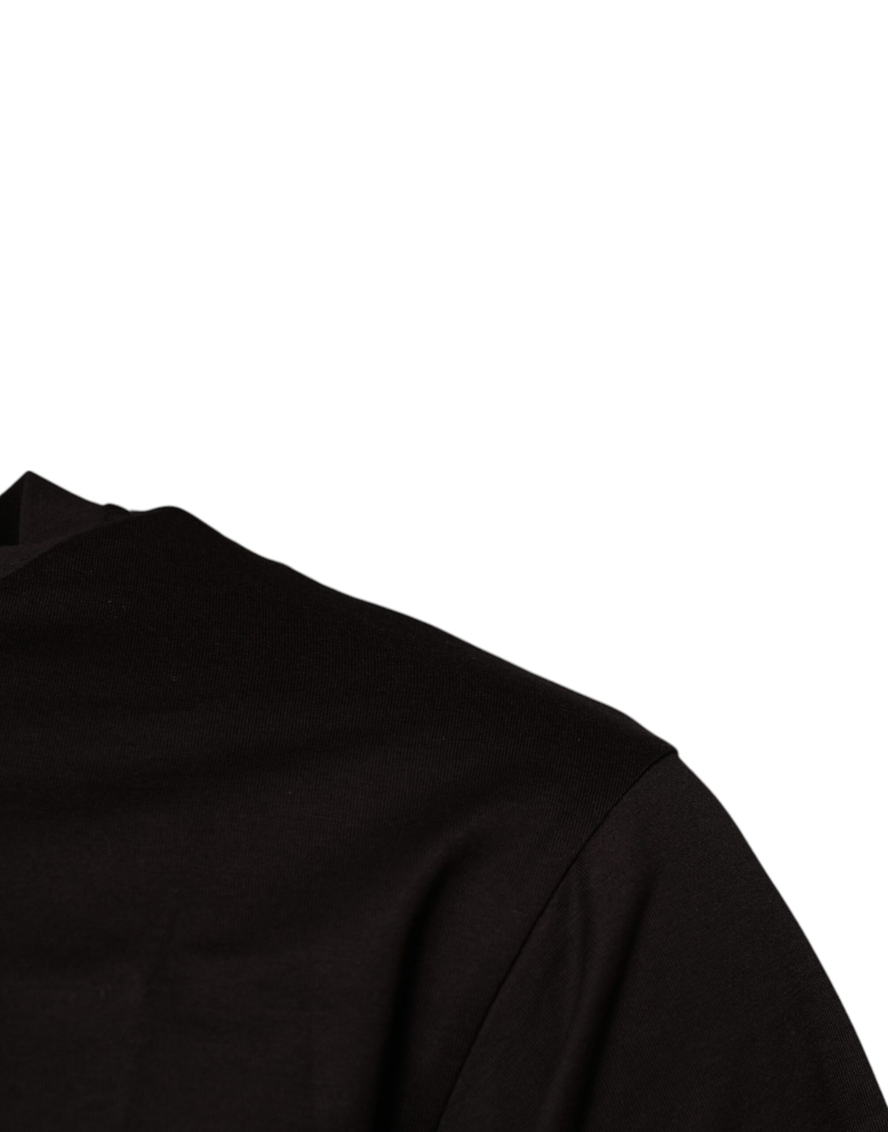 Dolce & Gabbana Dark Brown Logo Cotton Crew Neck T-shirt | Regal Royce
