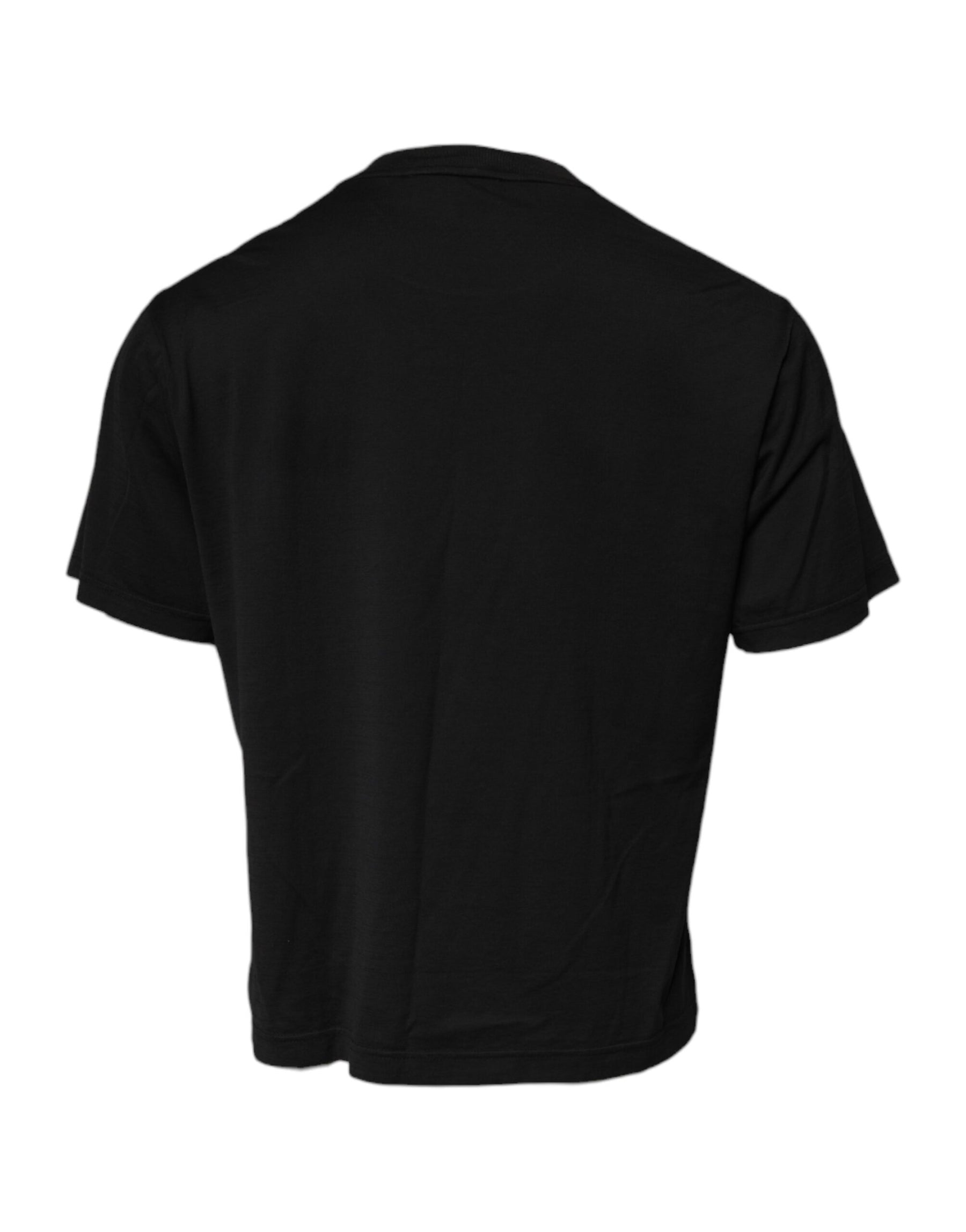 Dolce & Gabbana Black DG Logo Cotton Crew Neck T-shirt | Regal Royce