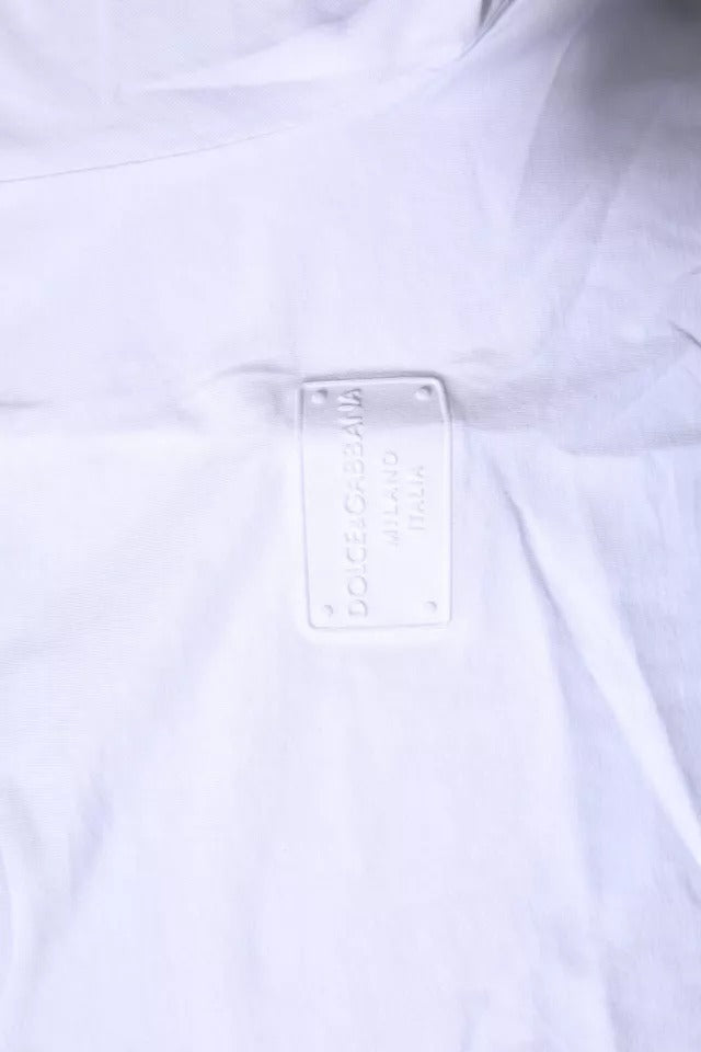 Dolce & Gabbana White Logo Plaque Cotton Crew Neck T-shirt | Regal Royce