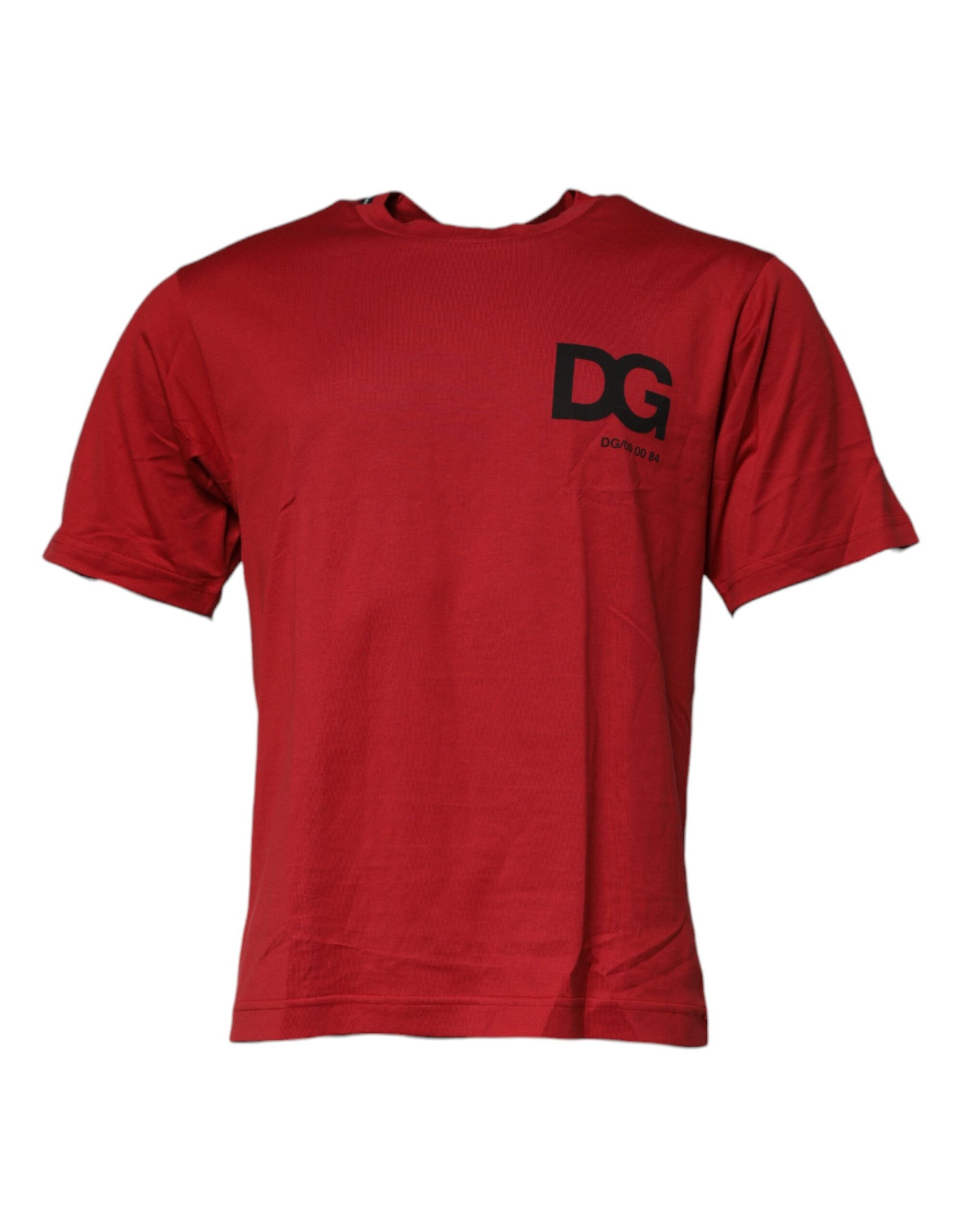 Dolce & Gabbana Red DG Logo Cotton Crew Neck T-shirt | Regal Royce