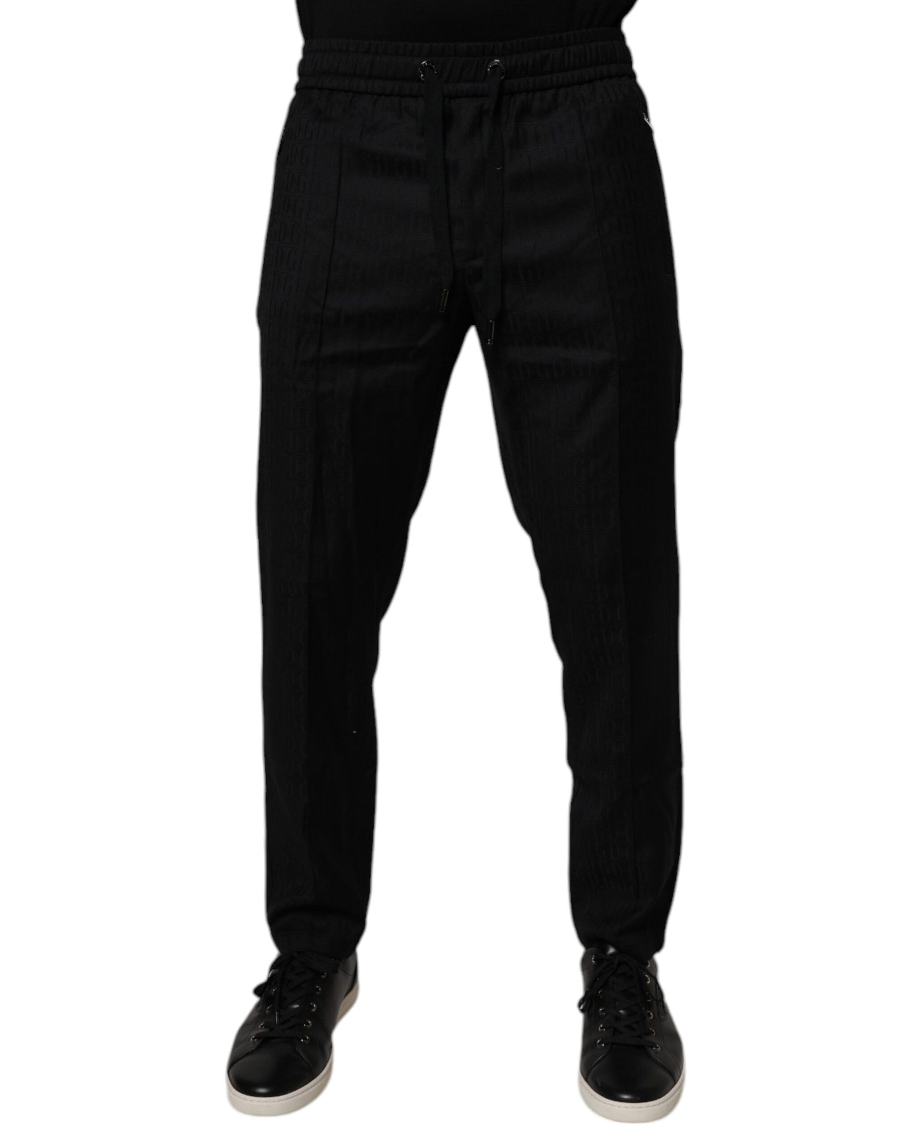 Dolce & Gabbana Black Wool Jogger Jogging Pants | Regal Royce