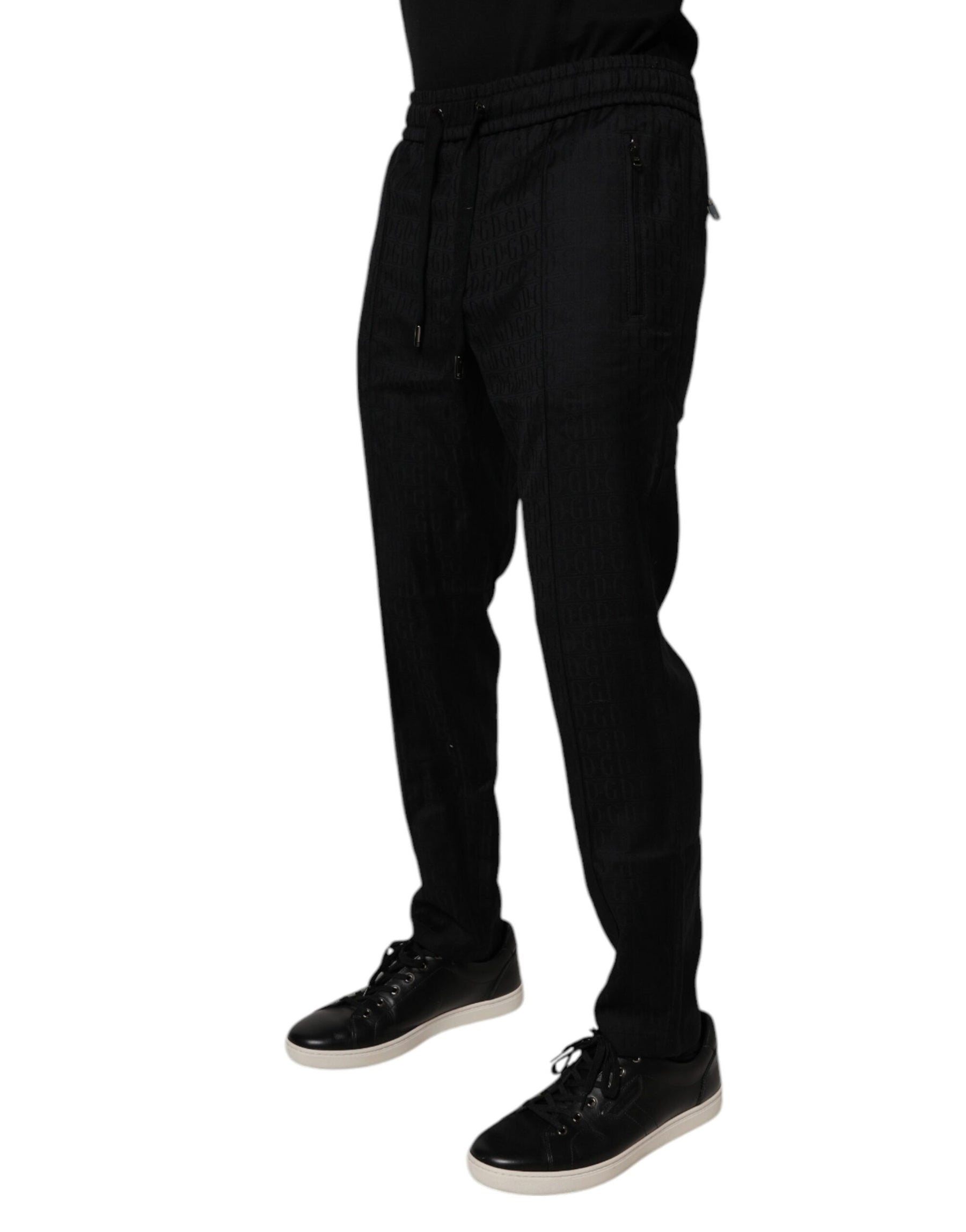 Dolce & Gabbana Black Wool Jogger Jogging Pants | Regal Royce