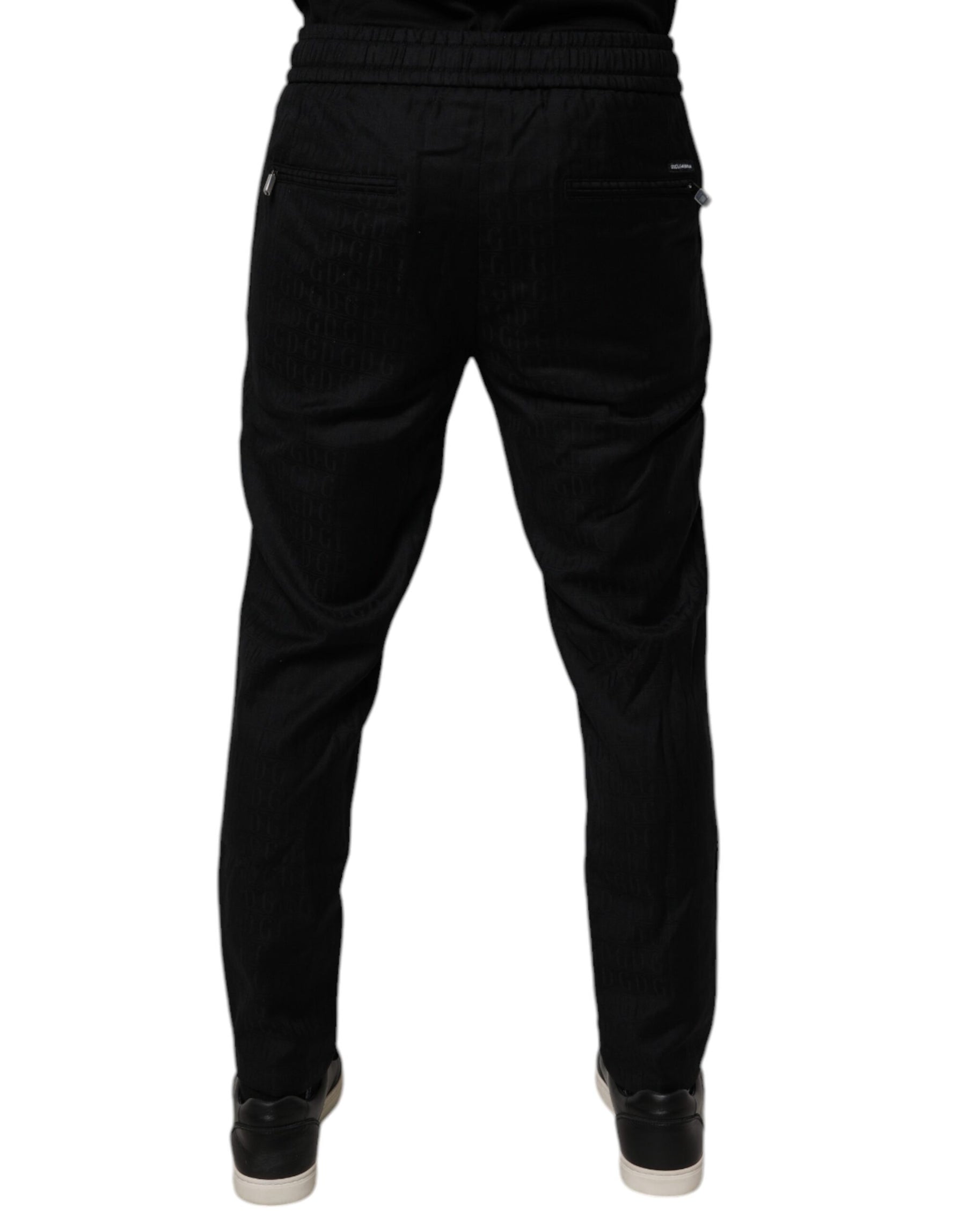 Dolce & Gabbana Black Wool Jogger Jogging Pants | Regal Royce