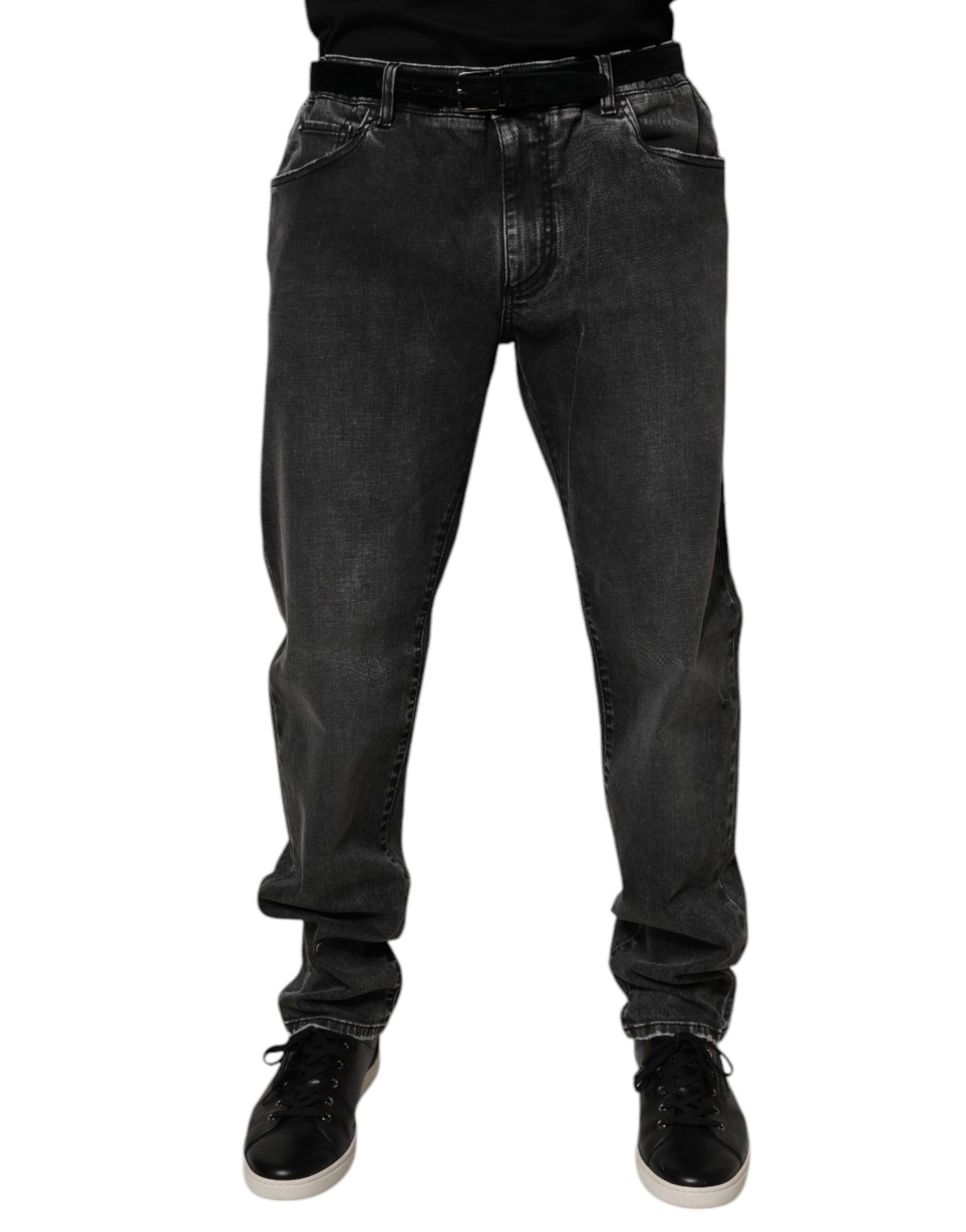 Dolce & Gabbana Black Cotton Stretch Skinny Men Denim Jeans | Regal Royce