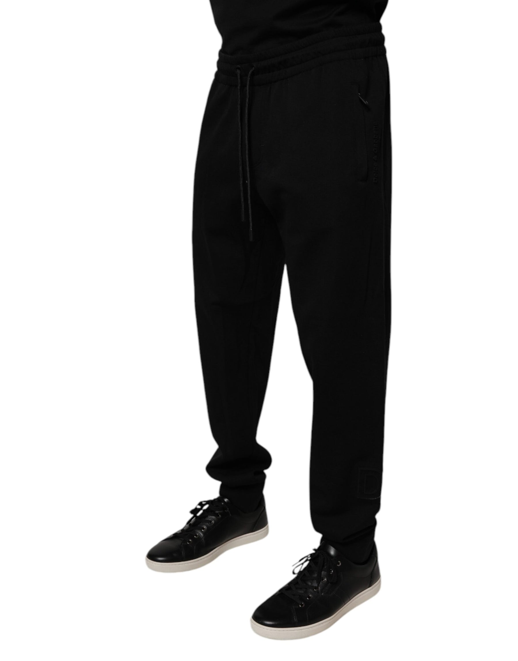 Dolce & Gabbana Black Cotton Jogger Jogging Pants | Regal Royce