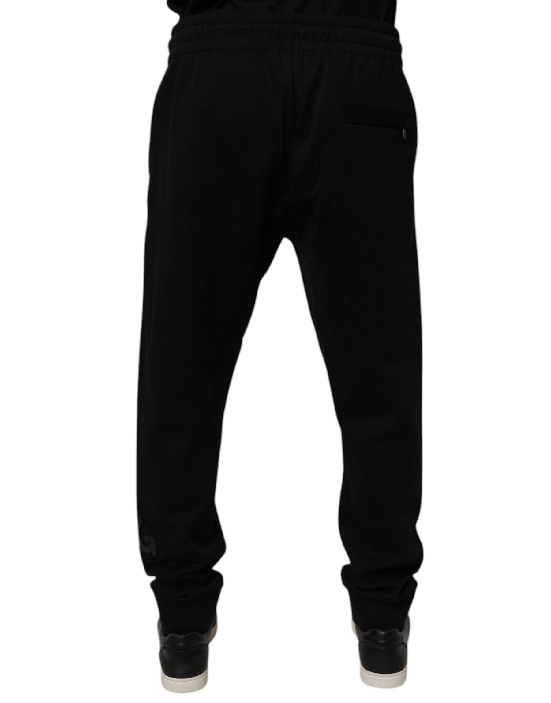 Dolce & Gabbana Black Cotton Jogger Jogging Pants | Regal Royce