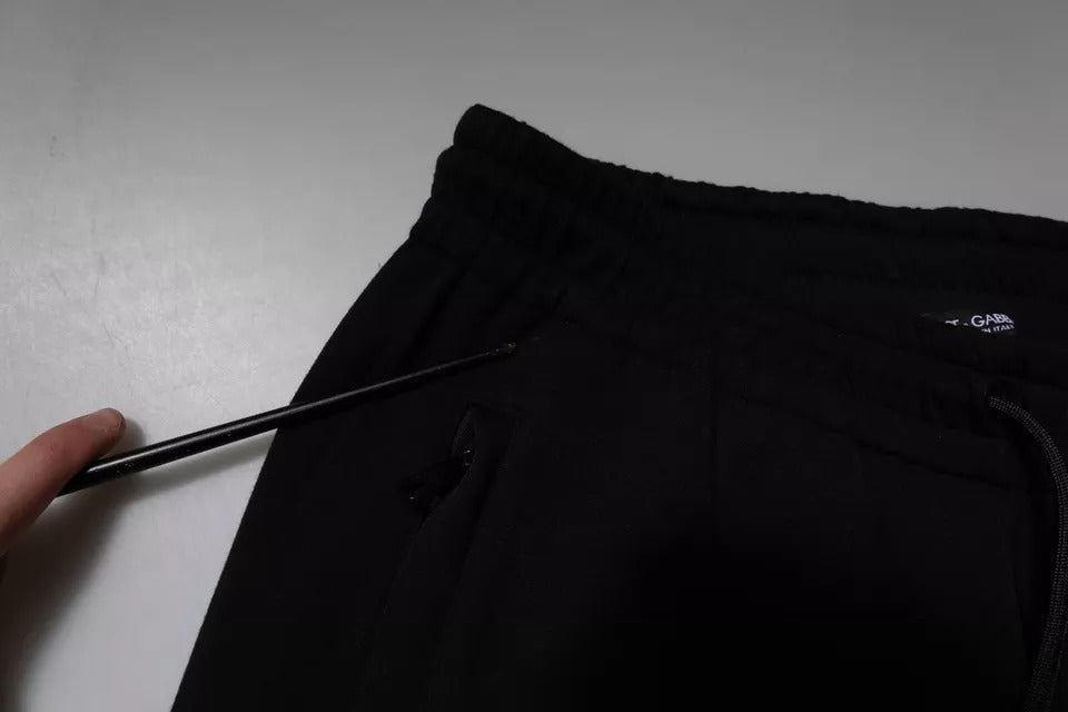 Dolce & Gabbana Black Cotton Jogger Jogging Pants | Regal Royce