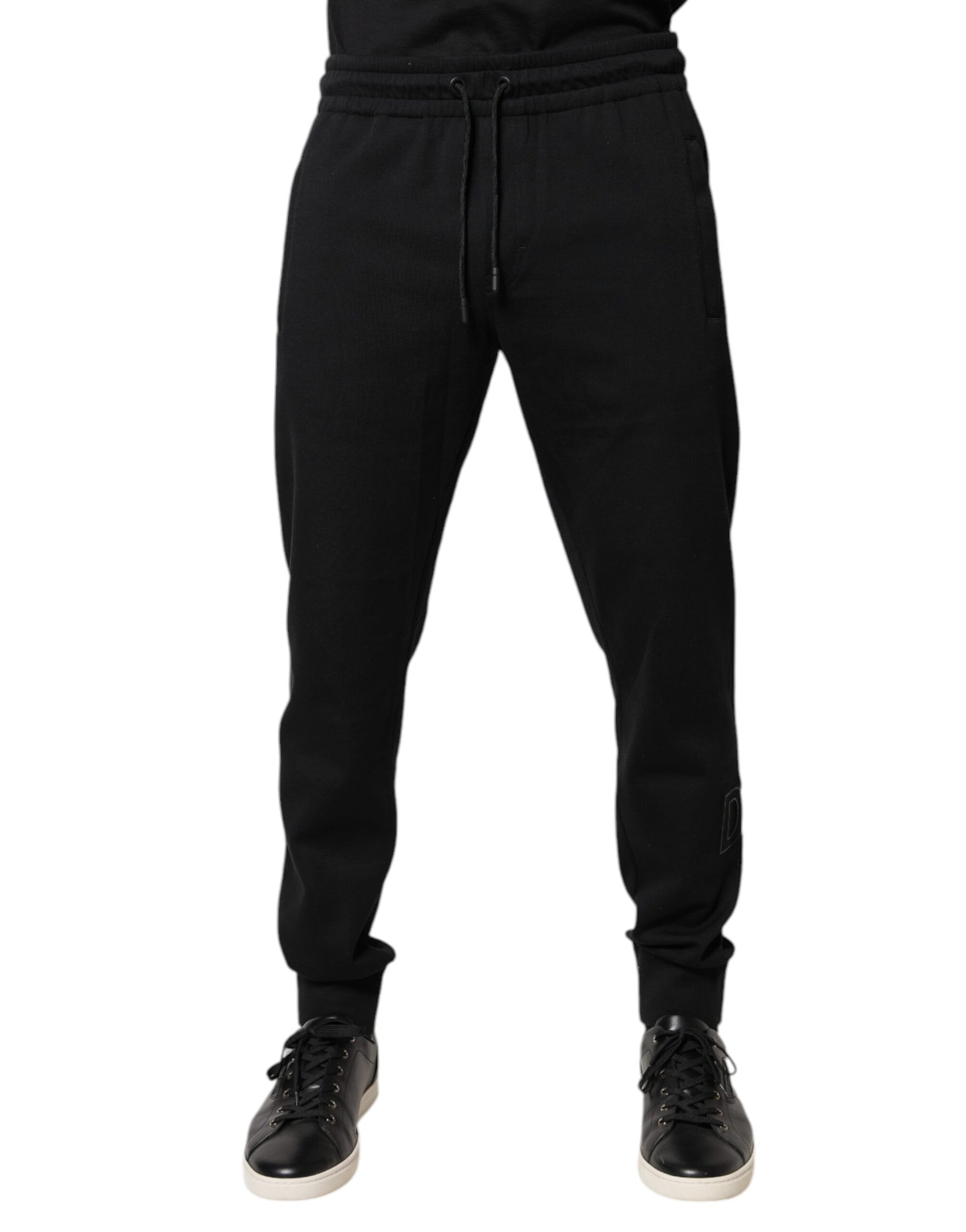 Dolce & Gabbana Black Cotton Jogger Jogging Pants | Regal Royce