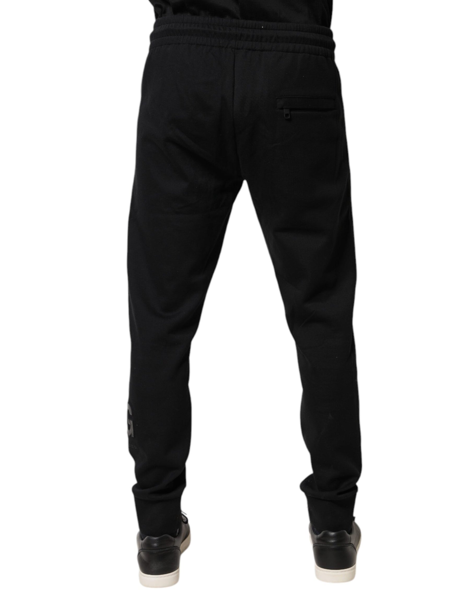 Dolce & Gabbana Black Cotton Jogger Jogging Pants | Regal Royce
