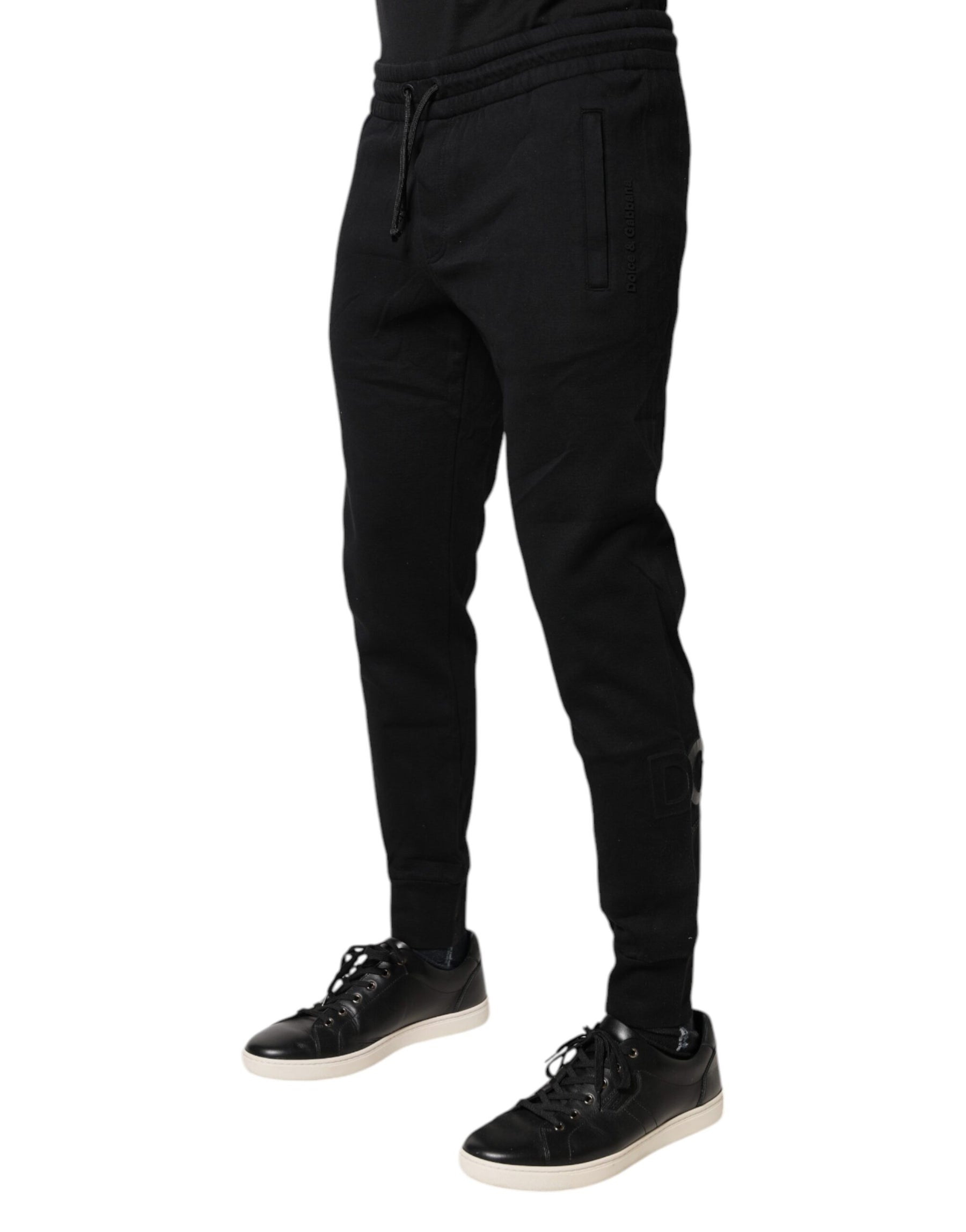 Dolce & Gabbana Black Cotton Jogger Jogging Pants | Regal Royce