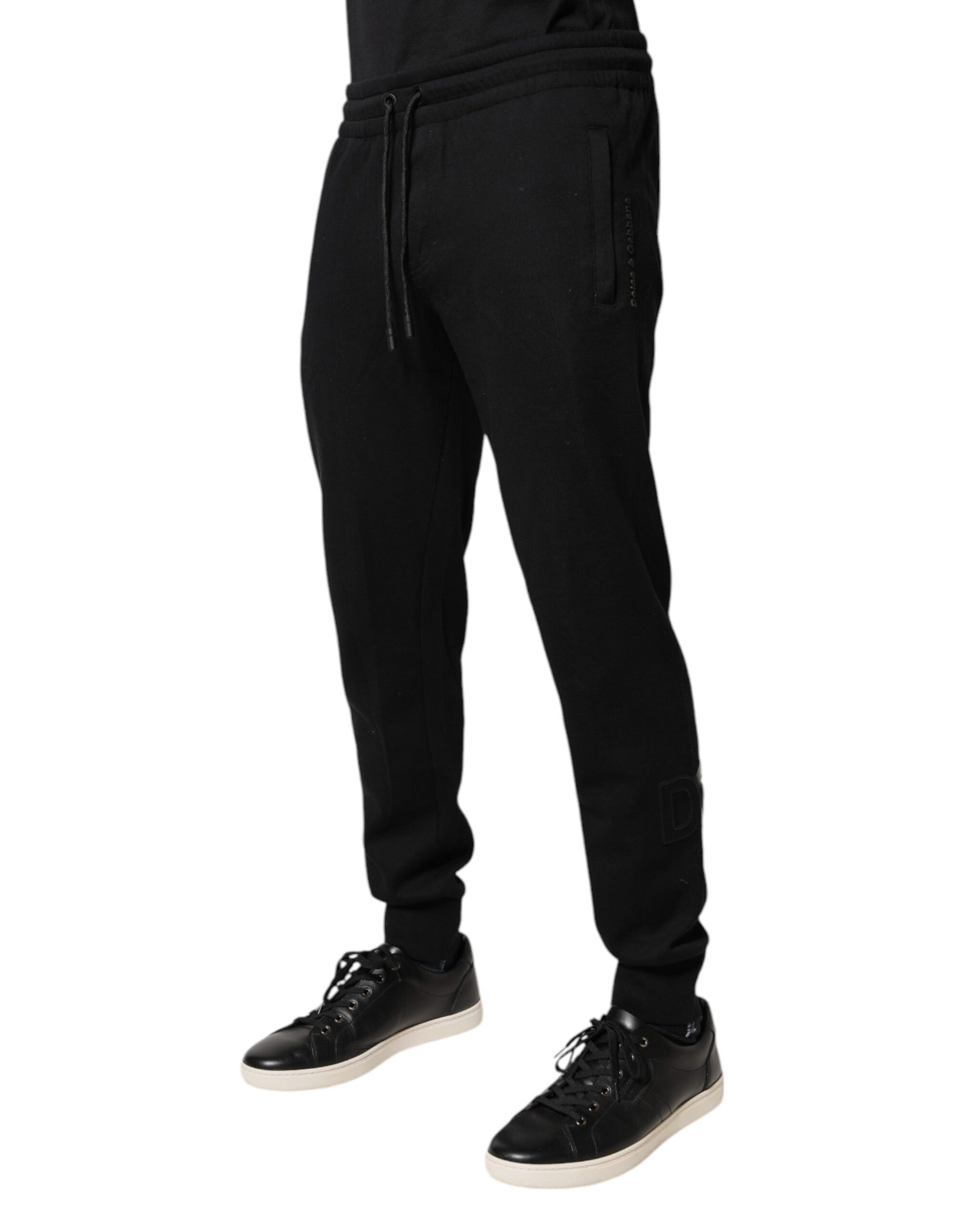 Dolce & Gabbana Black Cotton Jogger Jogging Pants | Regal Royce