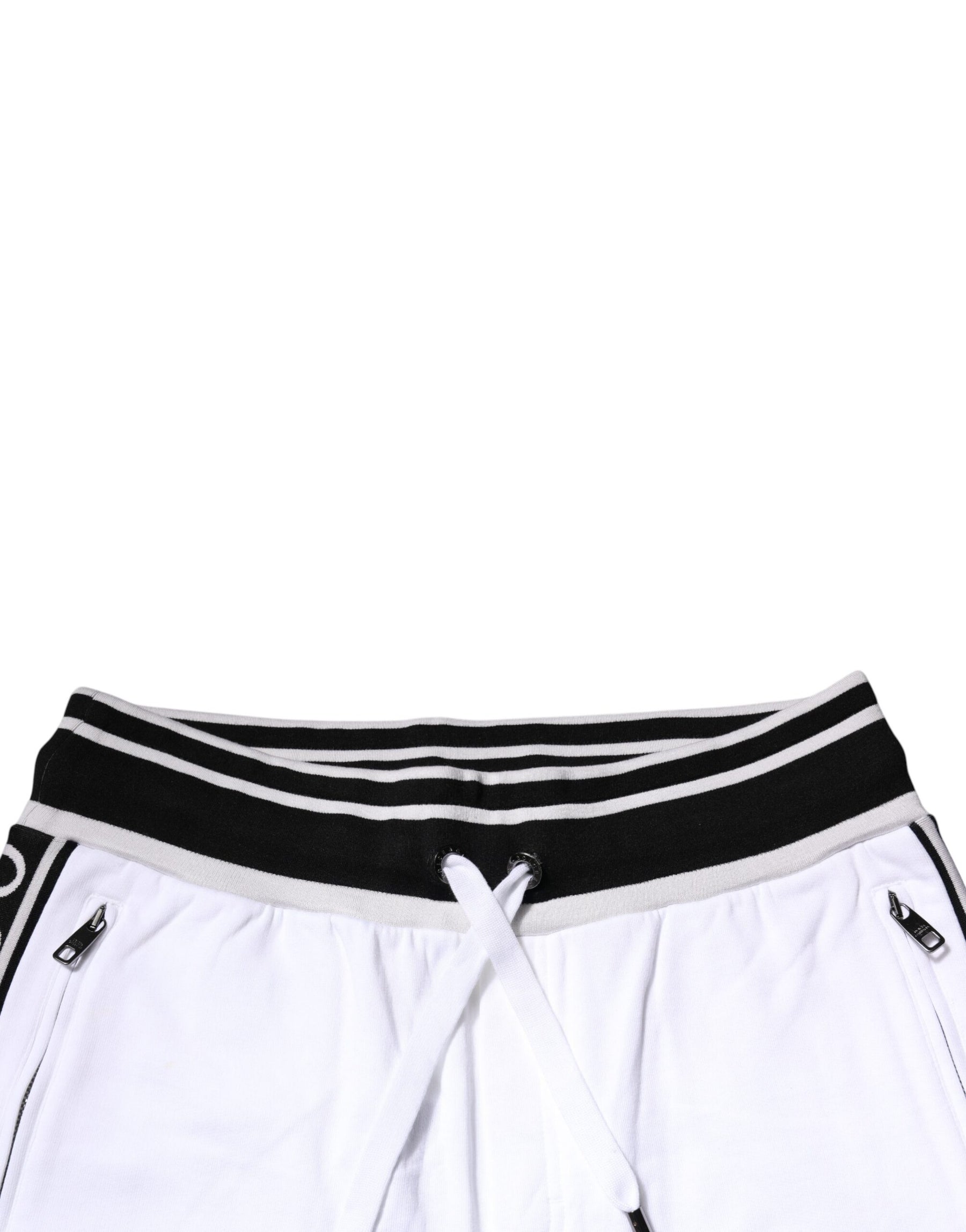 Dolce & Gabbana White Stripe Cotton DG King Bermuda Shorts | Regal Royce