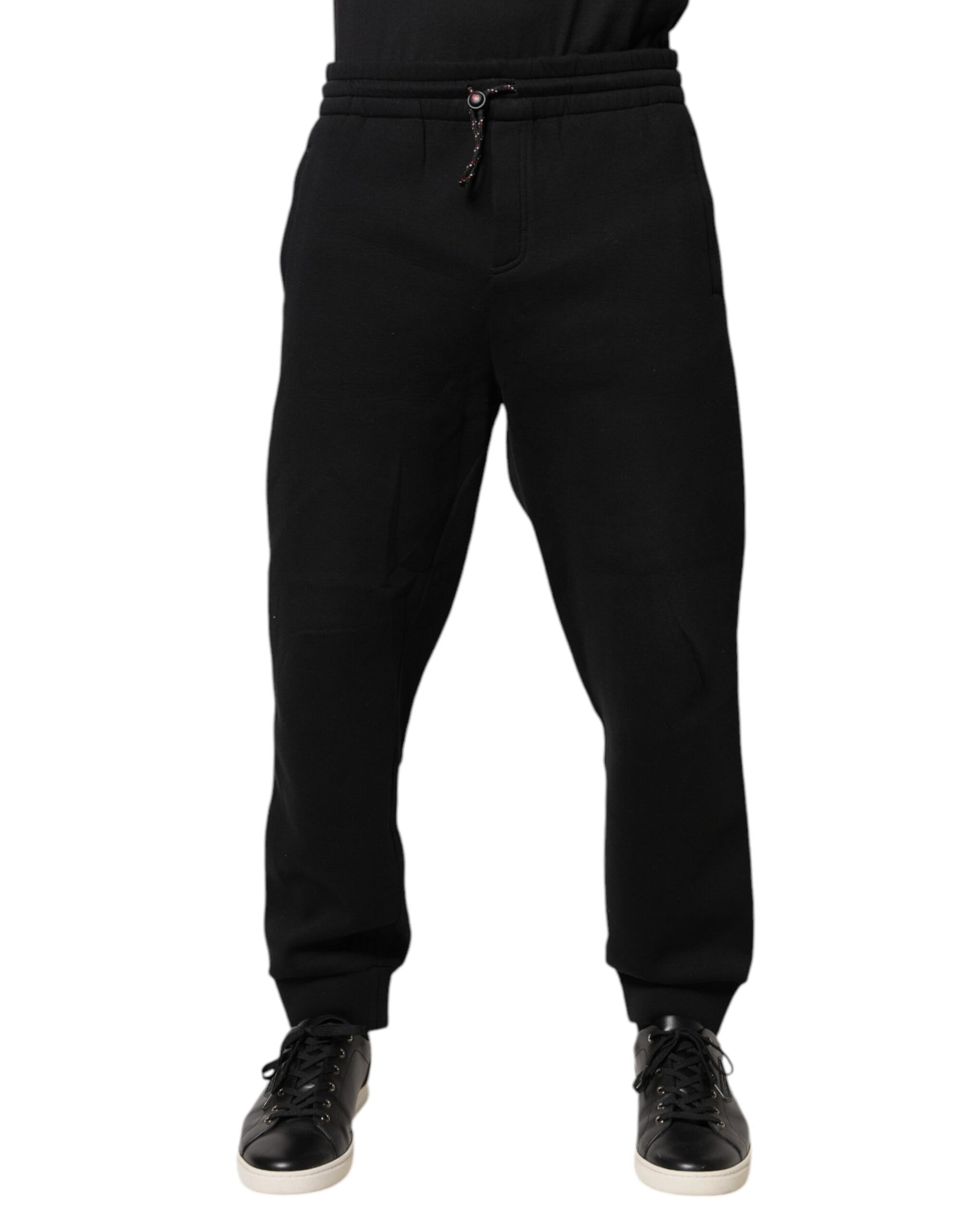 Dolce & Gabbana Black Logo Patch CottonJogger Sweatpants Pants | Regal Royce