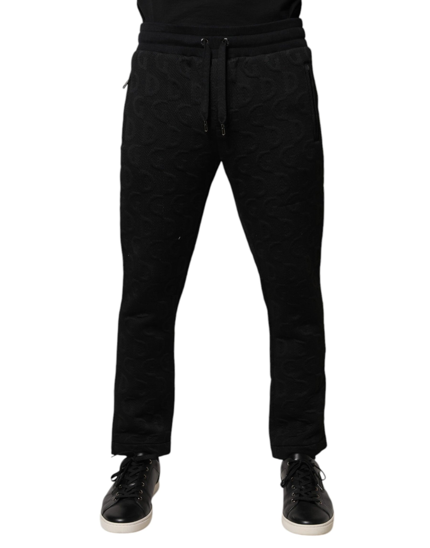 Dolce & Gabbana Black Logo Monogram Jogger Sweatpants Pants | Regal Royce
