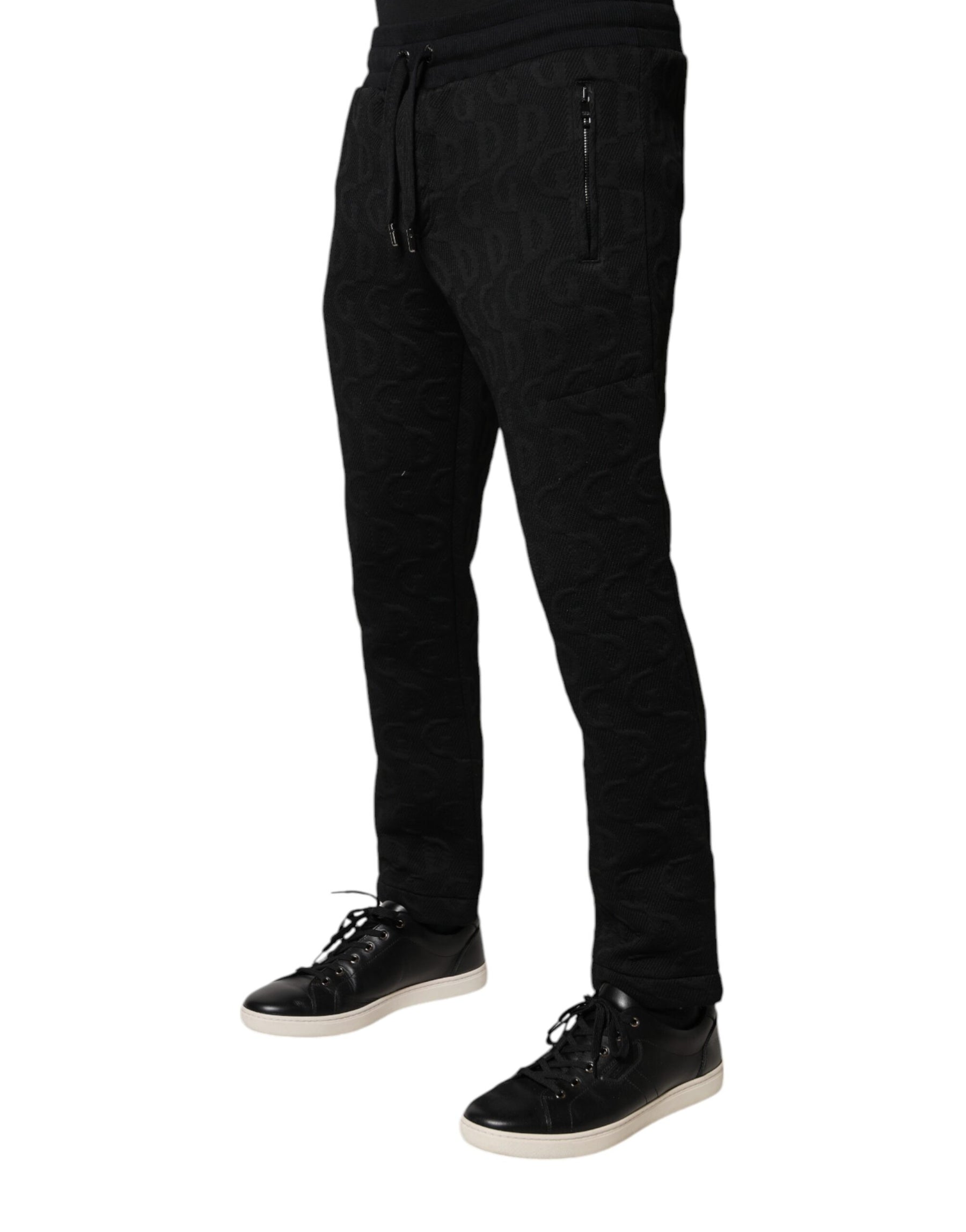Dolce & Gabbana Black Logo Monogram Jogger Sweatpants Pants | Regal Royce