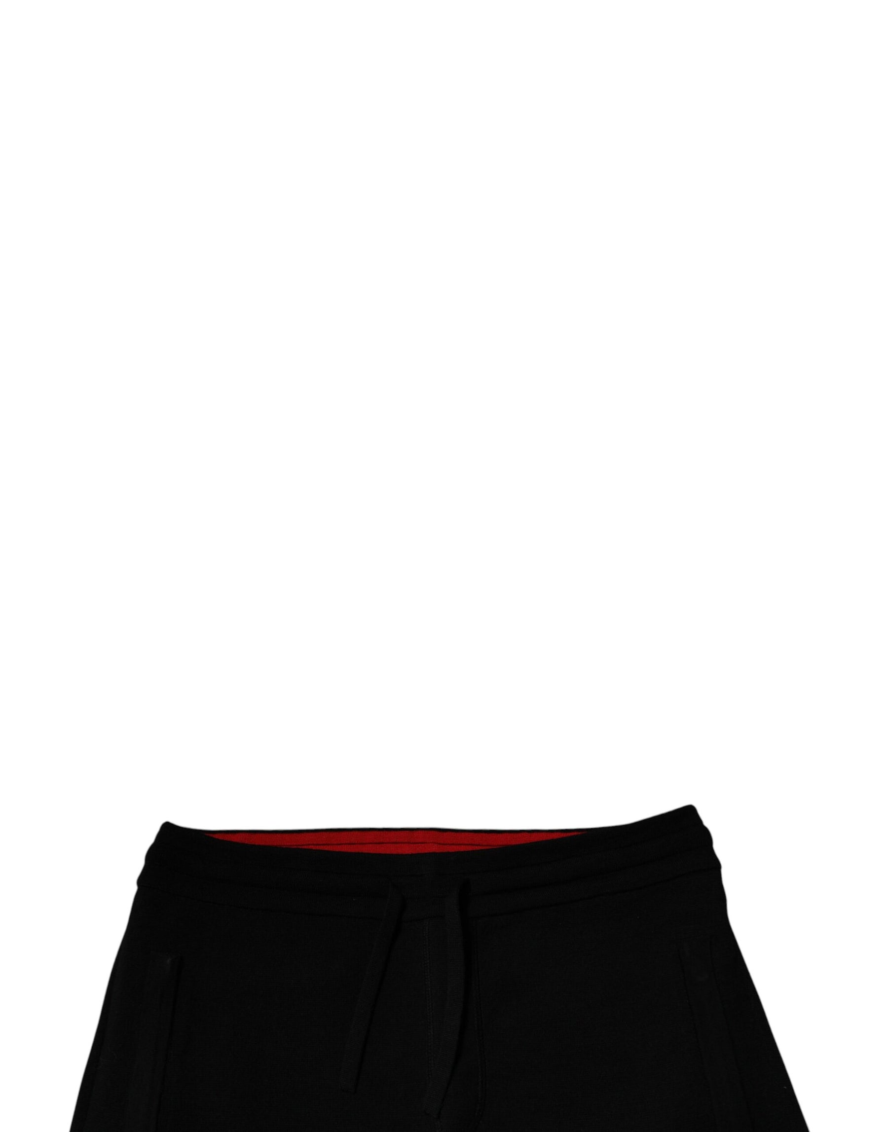 Dolce & Gabbana Black Wool Mid Waist Jogger Sweatpants Pants | Regal Royce