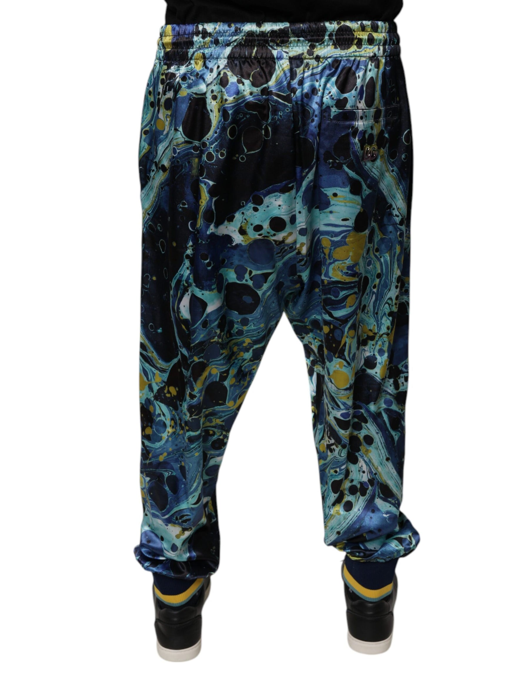 Dolce & Gabbana Multicolor Marble Print Jogger Men Sweatpants Pants | Regal Royce