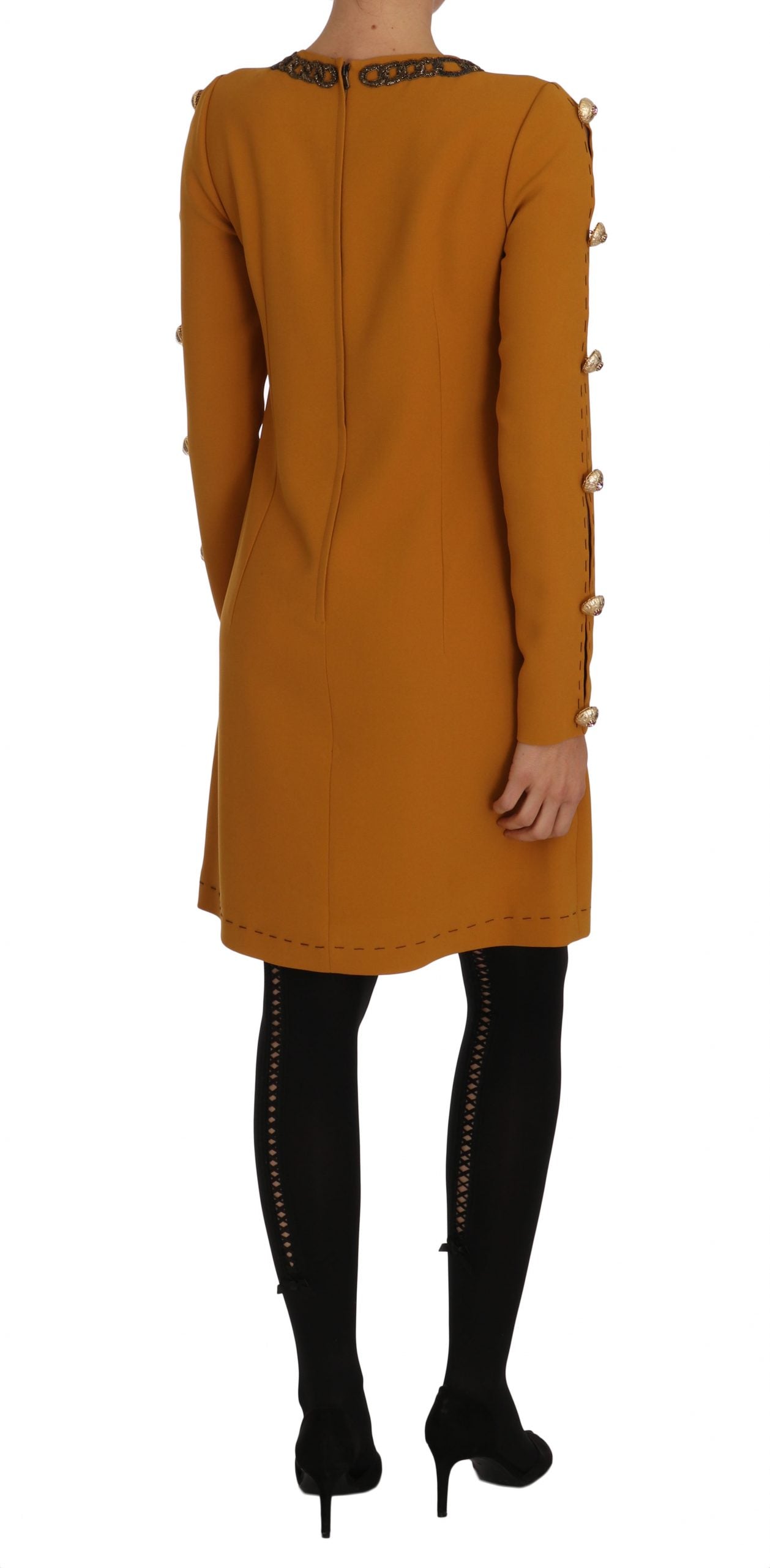 Dolce & Gabbana Brown Mini  Crystal Embellished Dress | Regal Royce