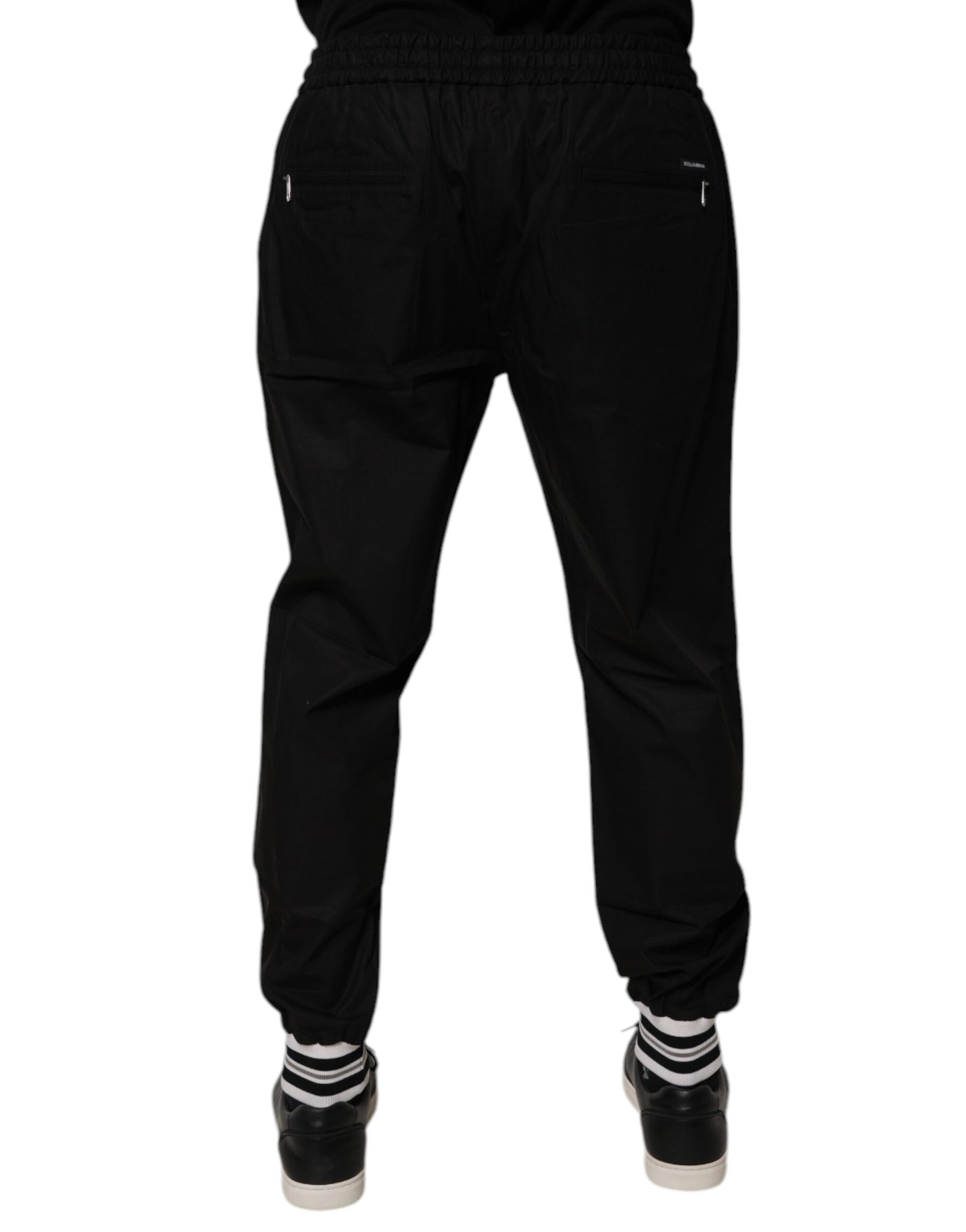 Dolce & Gabbana Black Cotton Men Jogger Sweatpants Pants | Regal Royce