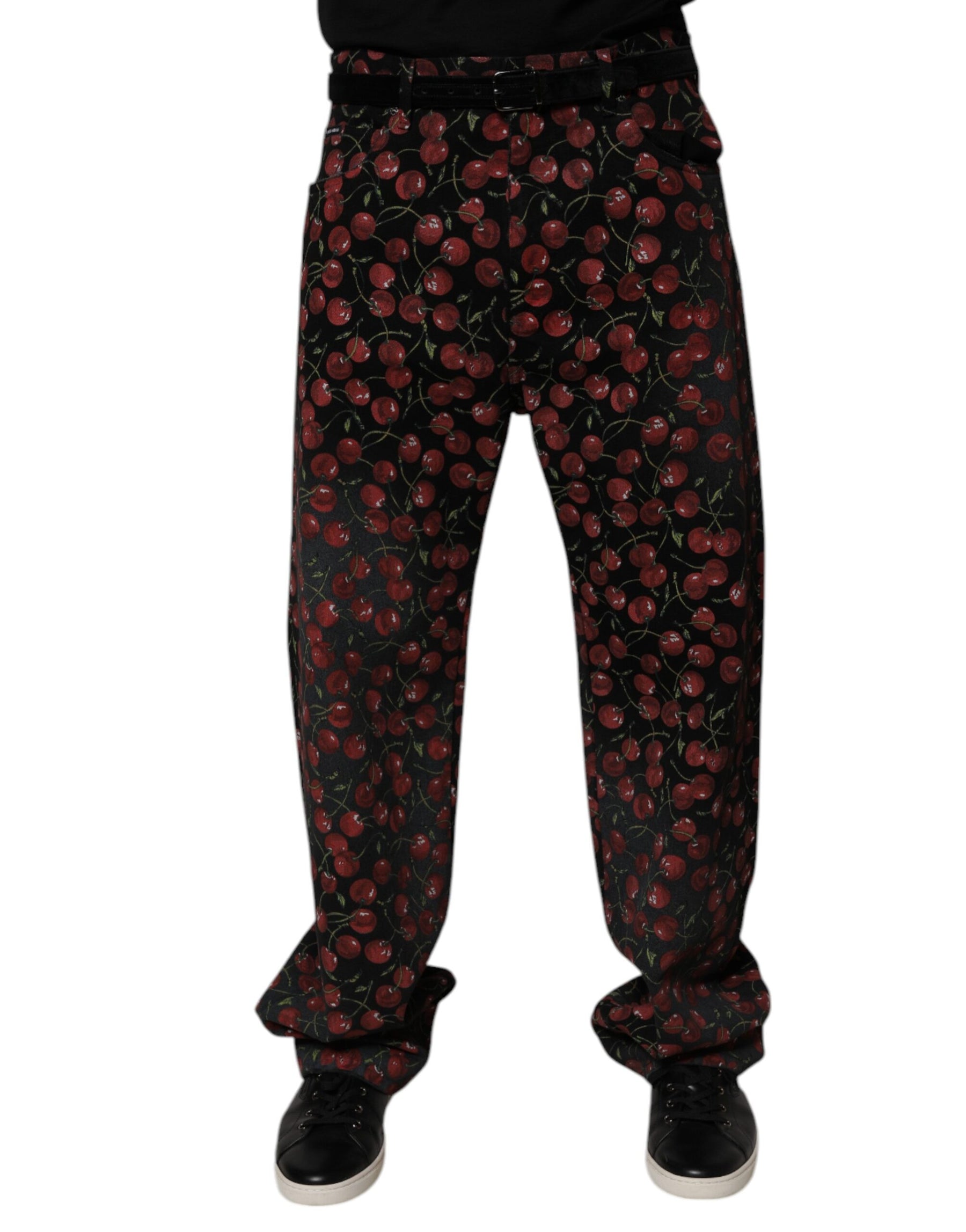 Dolce & Gabbana Black Cherry Cotton Straight Men Denim Jeans | Regal Royce