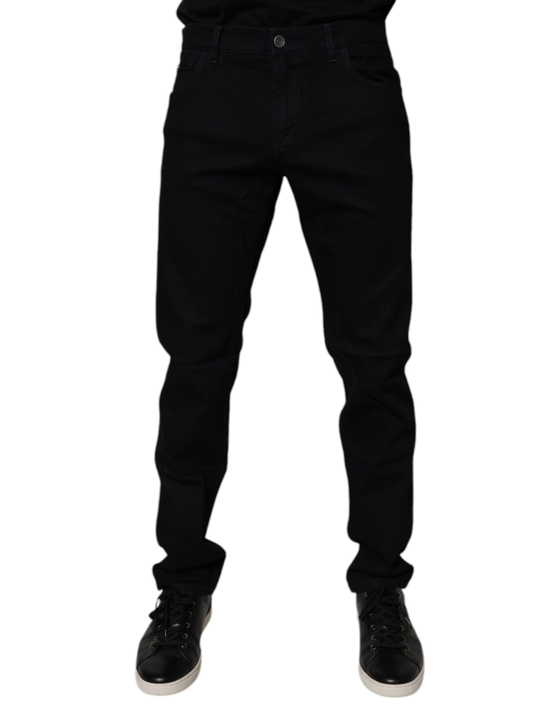 Dolce & Gabbana Black Cotton Stretch Slim Fit Men Denim Jeans | Regal Royce