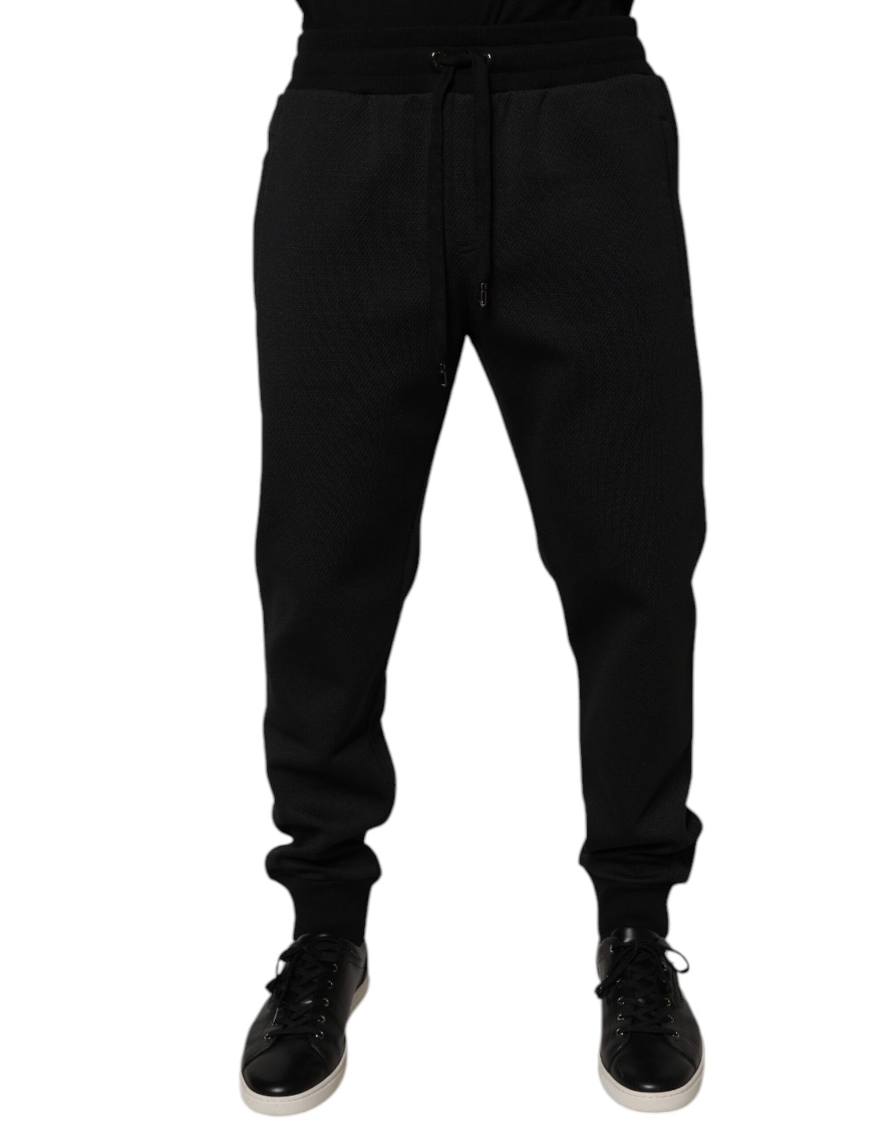 Dolce & Gabbana Black Polyester Men Jogger Sweatpants Pants | Regal Royce