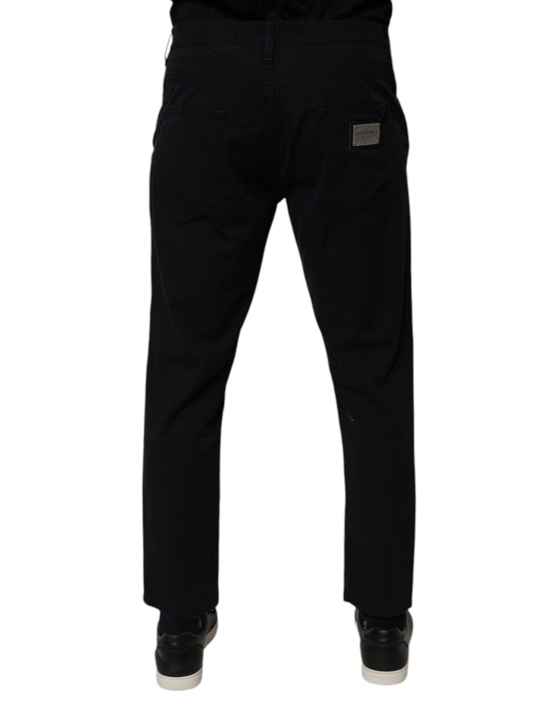 Dolce & Gabbana Dark Blue Cotton Stretch Loose Men Denim Jeans | Regal Royce