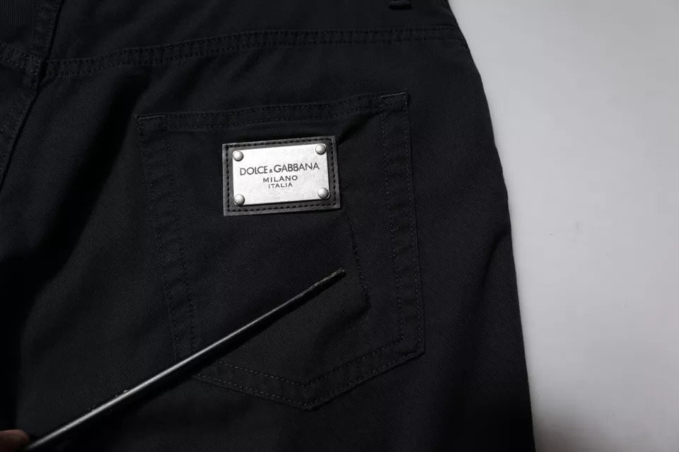 Dolce & Gabbana Dark Blue Cotton Stretch Loose Men Denim Jeans | Regal Royce