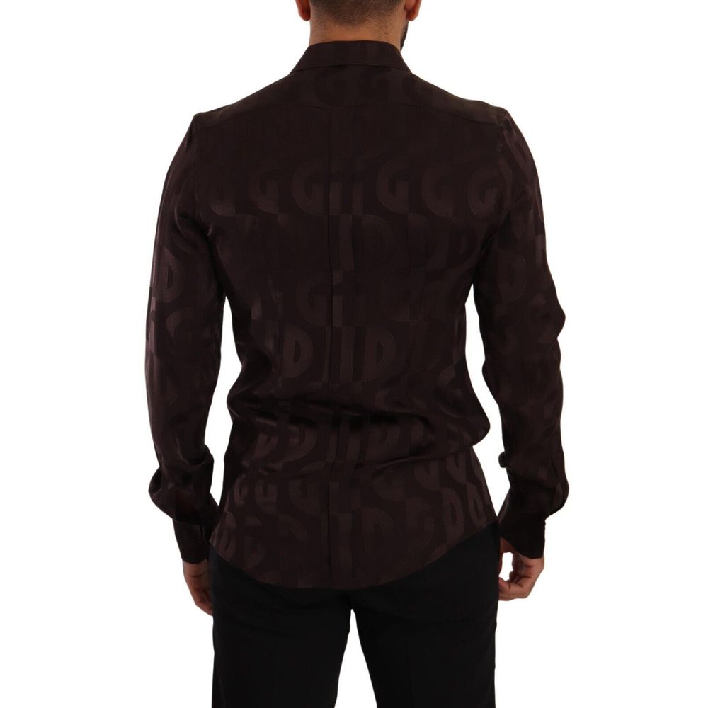 Dolce & Gabbana Bordeaux Silk Pattern Shirt | Regal Royce