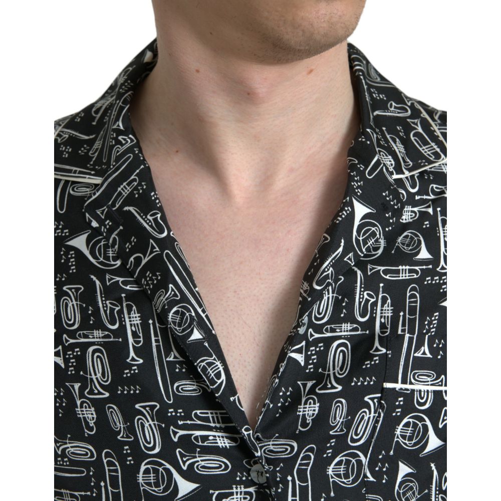 Dolce & Gabbana Black Silk Pattern Shirt | Regal Royce