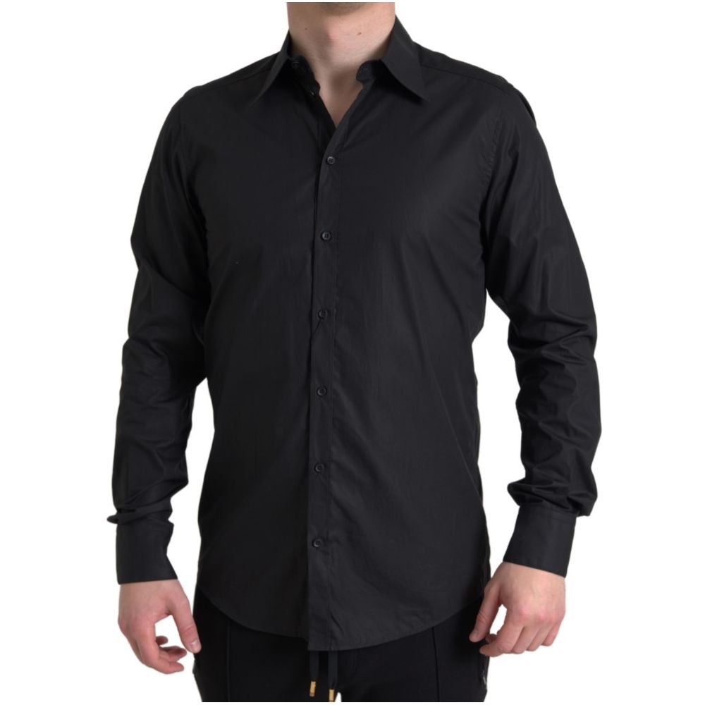 Dolce & Gabbana Black Cotton Dress Shirt | Regal Royce