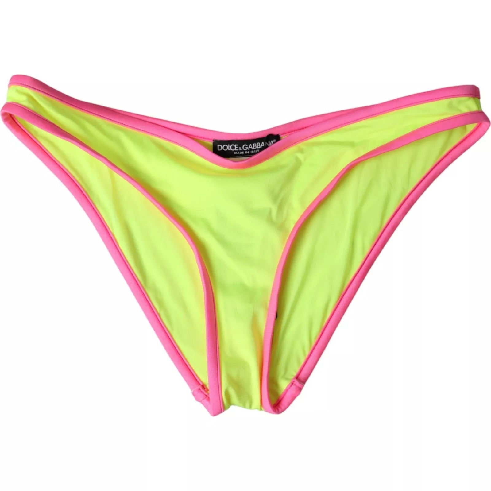 Dolce & Gabbana Yellow Pink Nylon Swimwear Bottom Beachwear Bikini | Regal Royce