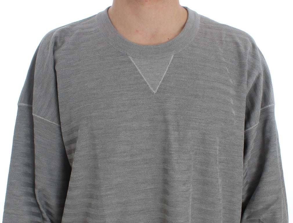 Dolce & Gabbana Gray Crewneck Pullover Silk Sweater | Regal Royce