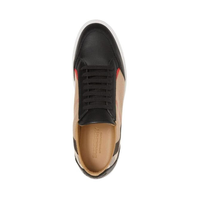 Burberry Black Leather New Salmond Sneakers | Regal Royce