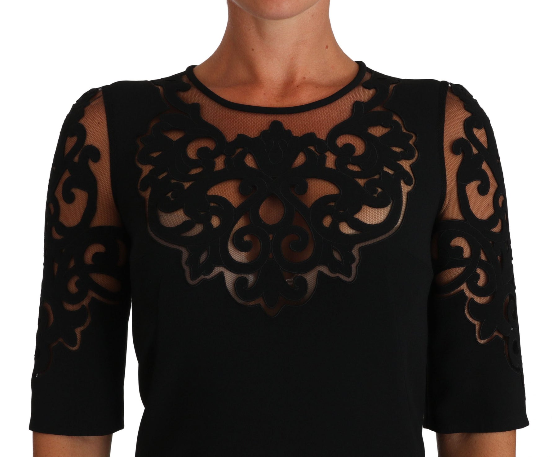 Dolce & Gabbana Black Floral Cut Out Pattern Coctail Dress | Regal Royce