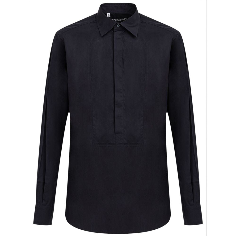 Dolce & Gabbana Navy Blue Cotton Dress Shirt | Regal Royce