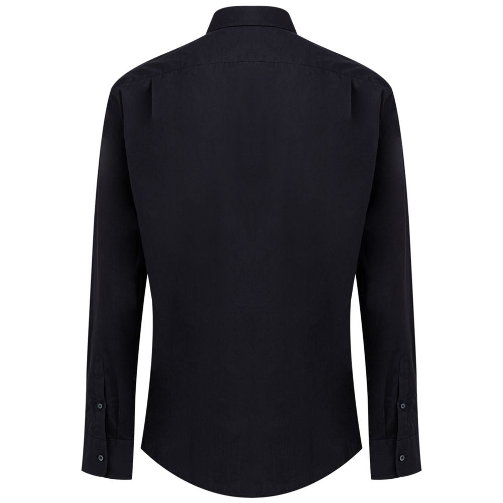 Dolce & Gabbana Navy Blue Cotton Dress Shirt | Regal Royce