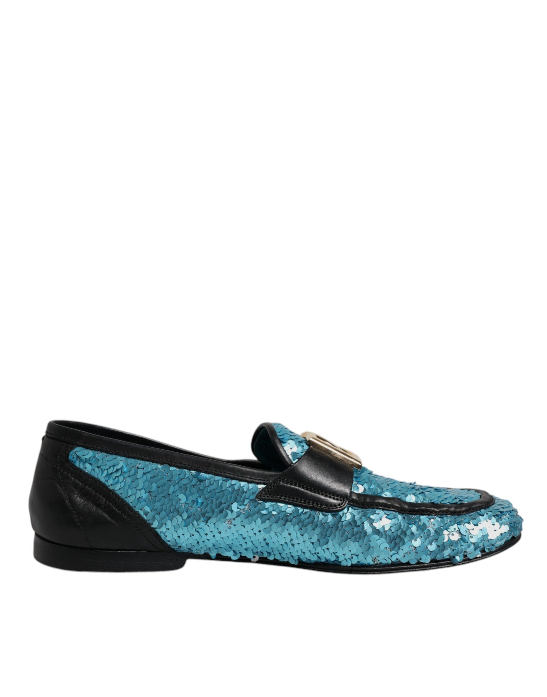 Dolce & Gabbana Blue Sequined Loafers Formal Dress Shoes | Regal Royce