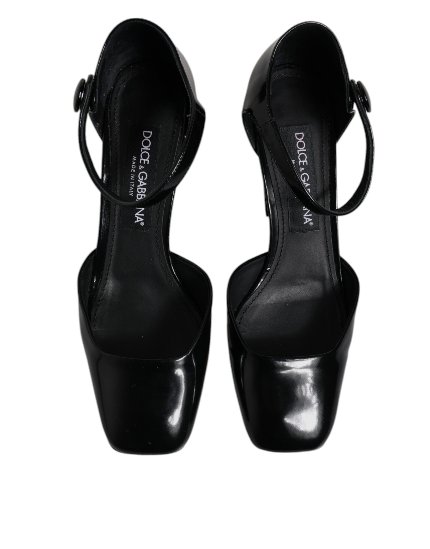 Dolce & Gabbana Black Leather Jackie Ankle Strap Sandals Shoes | Regal Royce