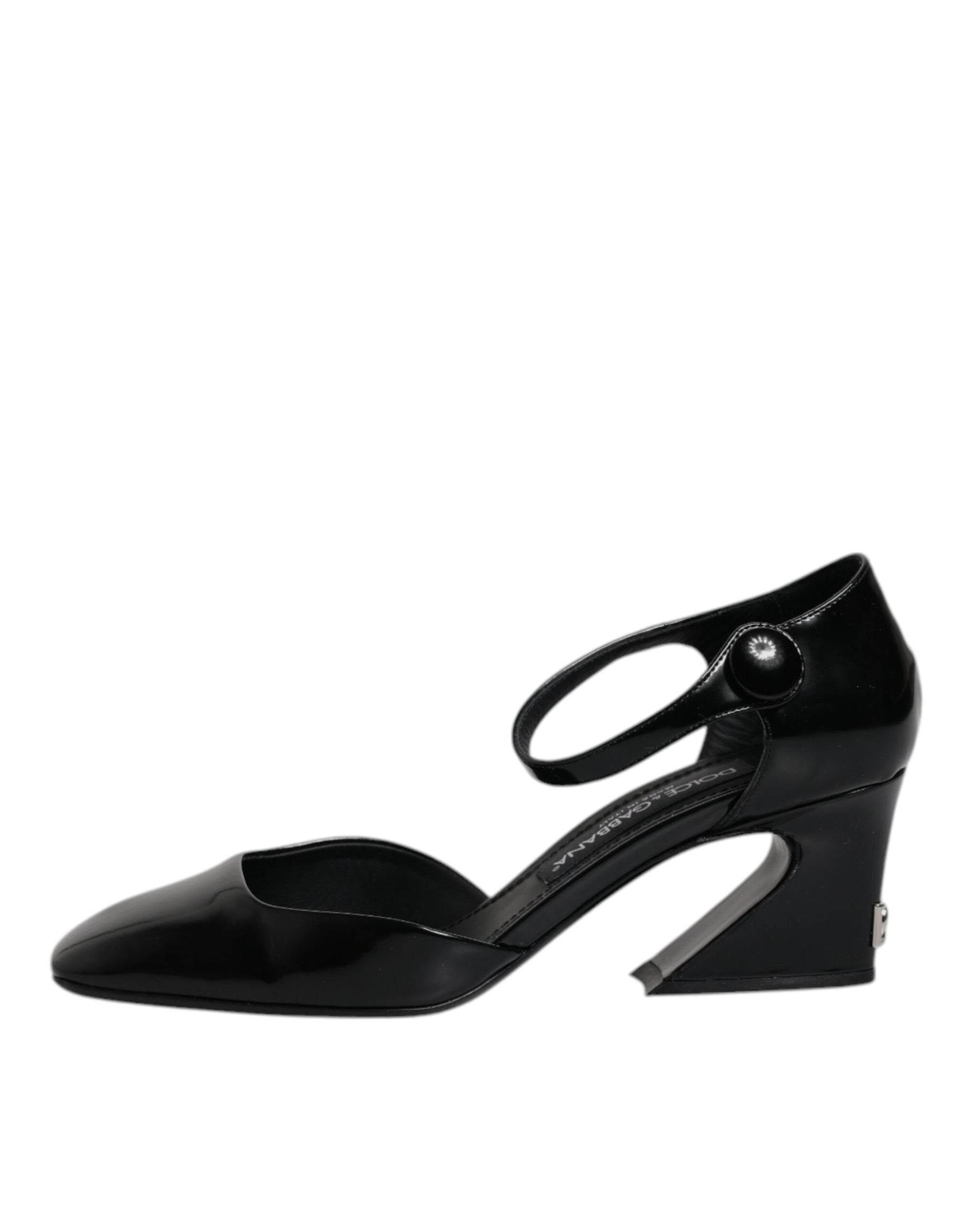 Dolce & Gabbana Black Leather Jackie Ankle Strap Sandals Shoes | Regal Royce