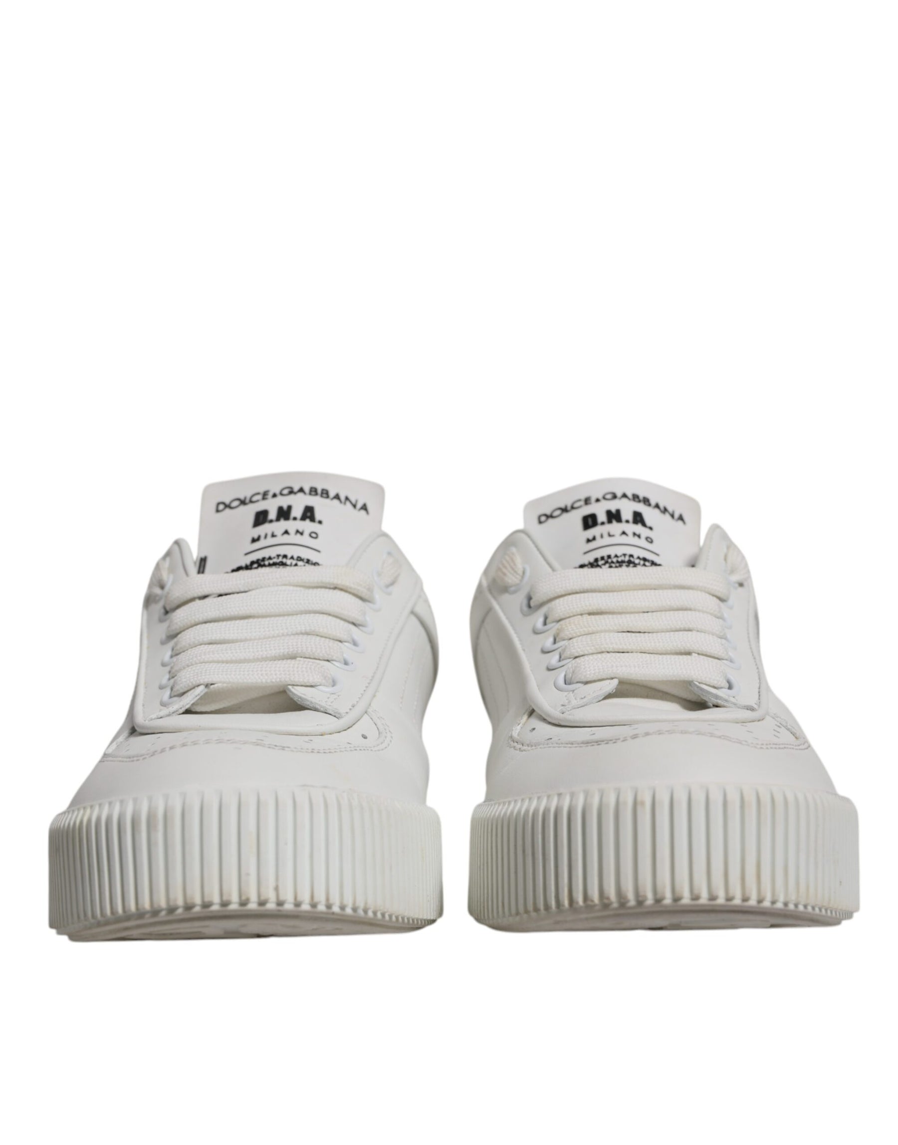 Dolce & Gabbana White Miami Leather Low Top Sneakers Shoes | Regal Royce