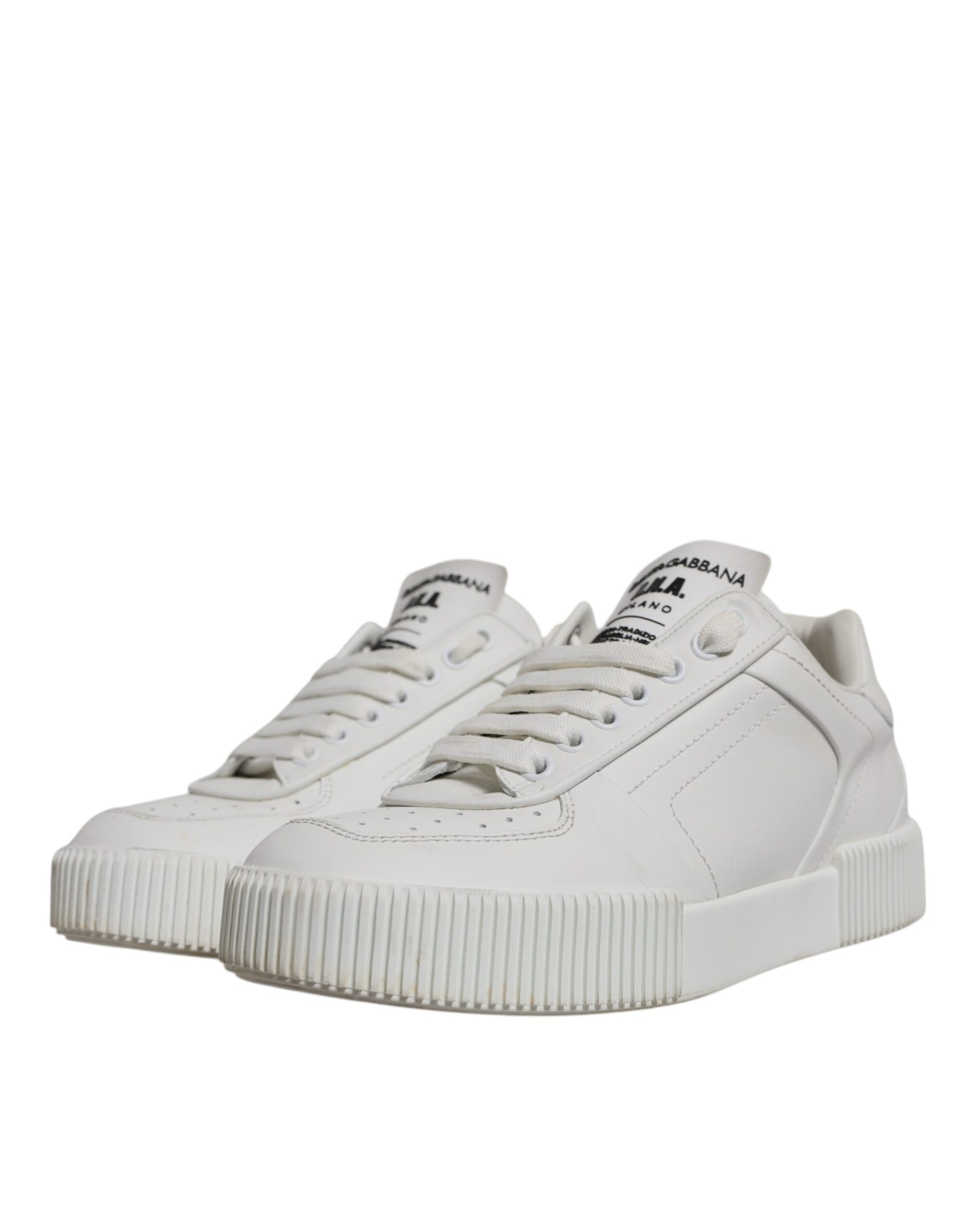 Dolce & Gabbana White Miami Leather Low Top Sneakers Shoes