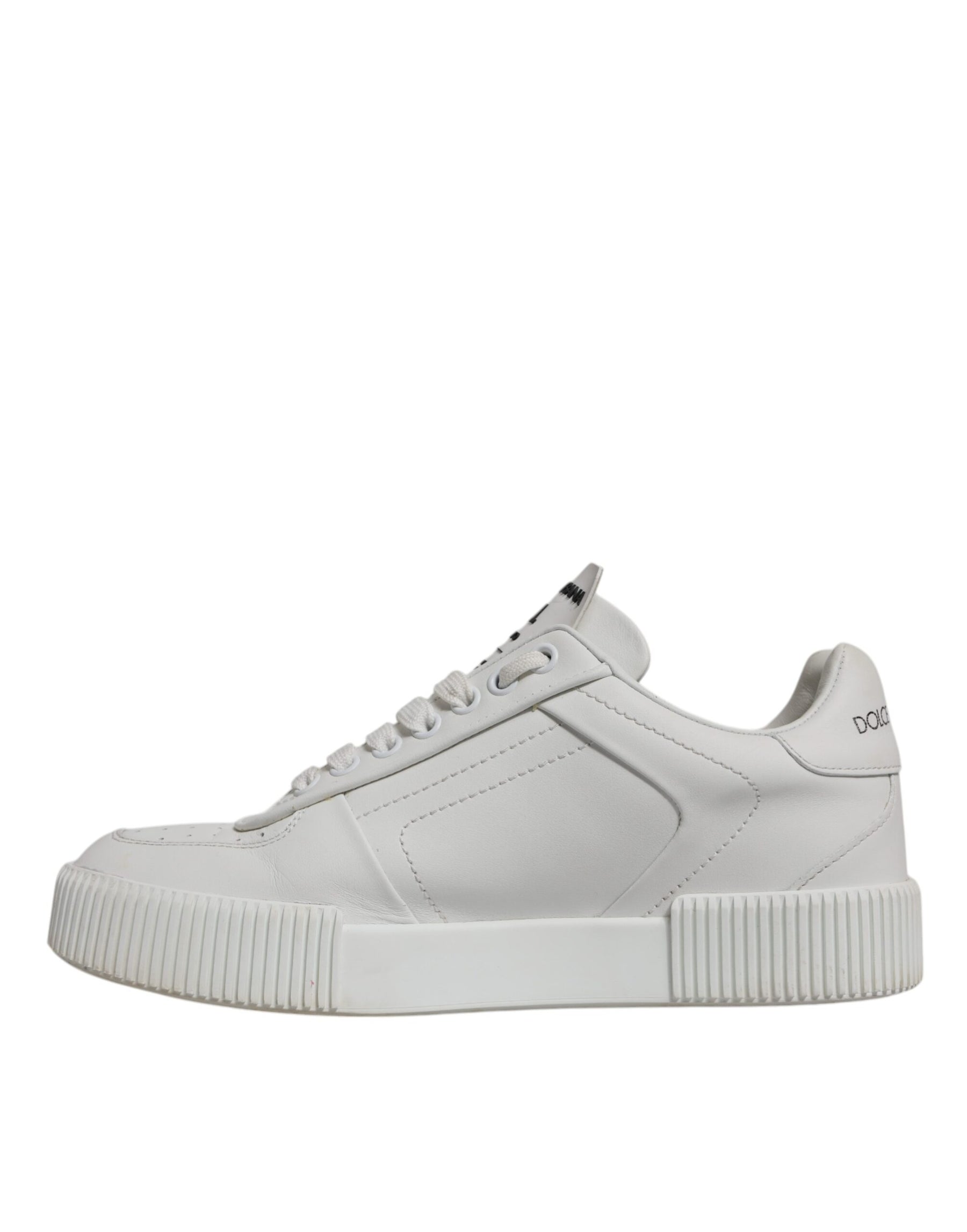 Dolce & Gabbana White Miami Leather Low Top Sneakers Shoes | Regal Royce
